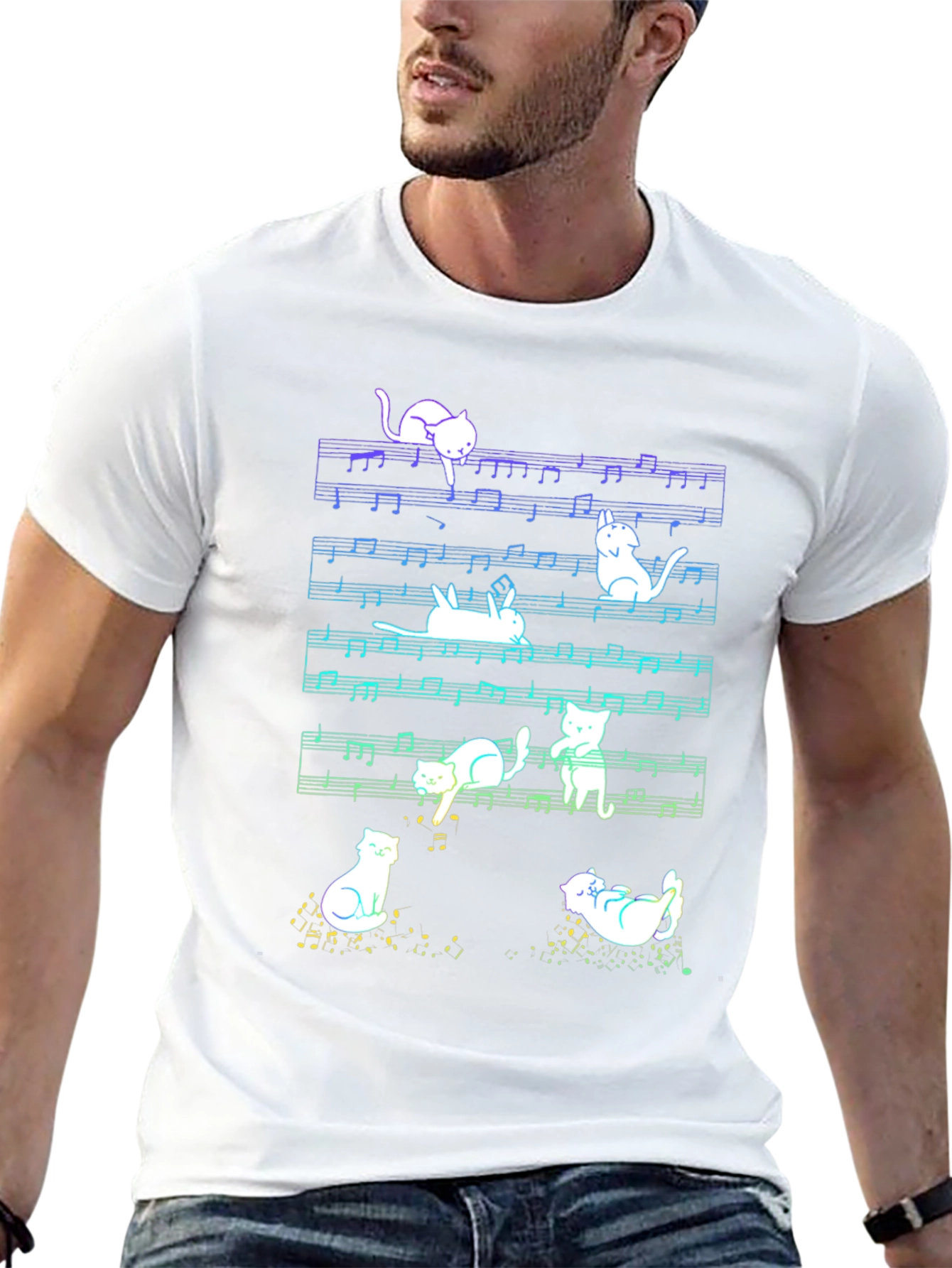 Musical Cats T-Shirt: Playful Feline Design