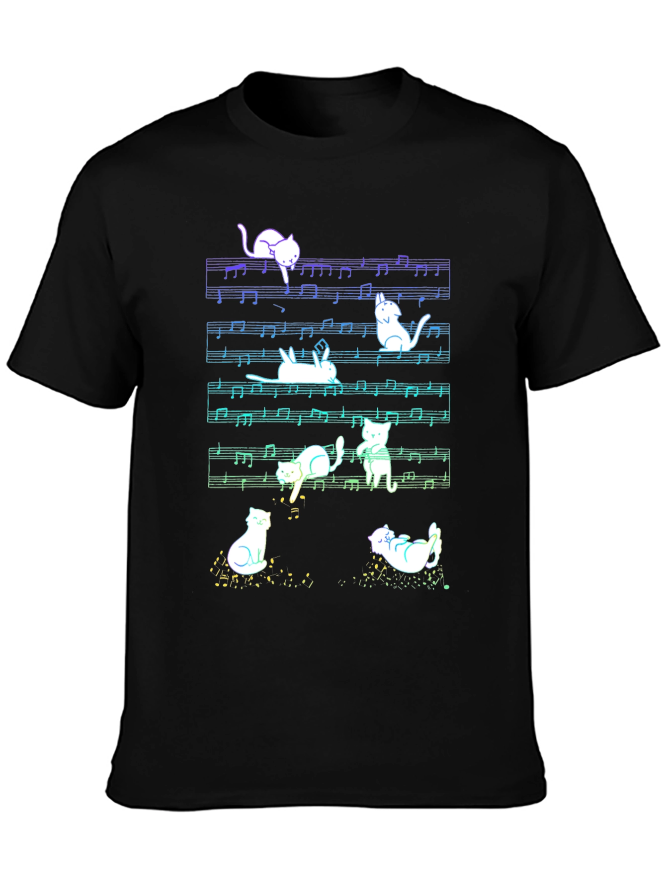 Musical Cats T-Shirt: Playful Feline Design