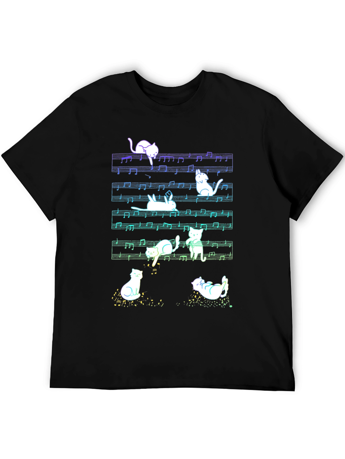Musical Cats T-Shirt: Playful Feline Design
