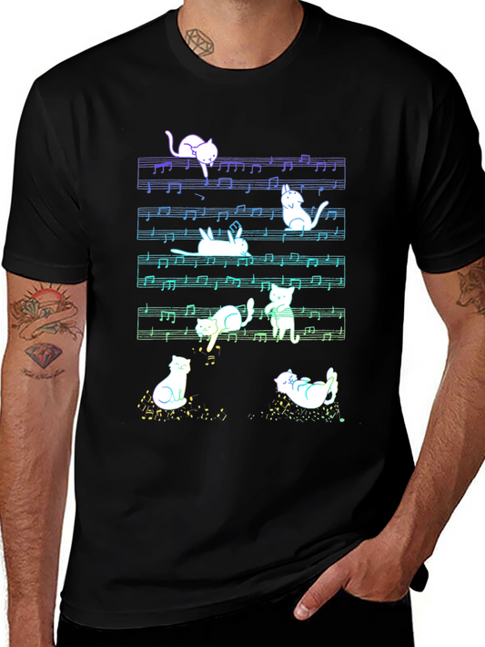 Musical Cats T-Shirt: Playful Feline Design