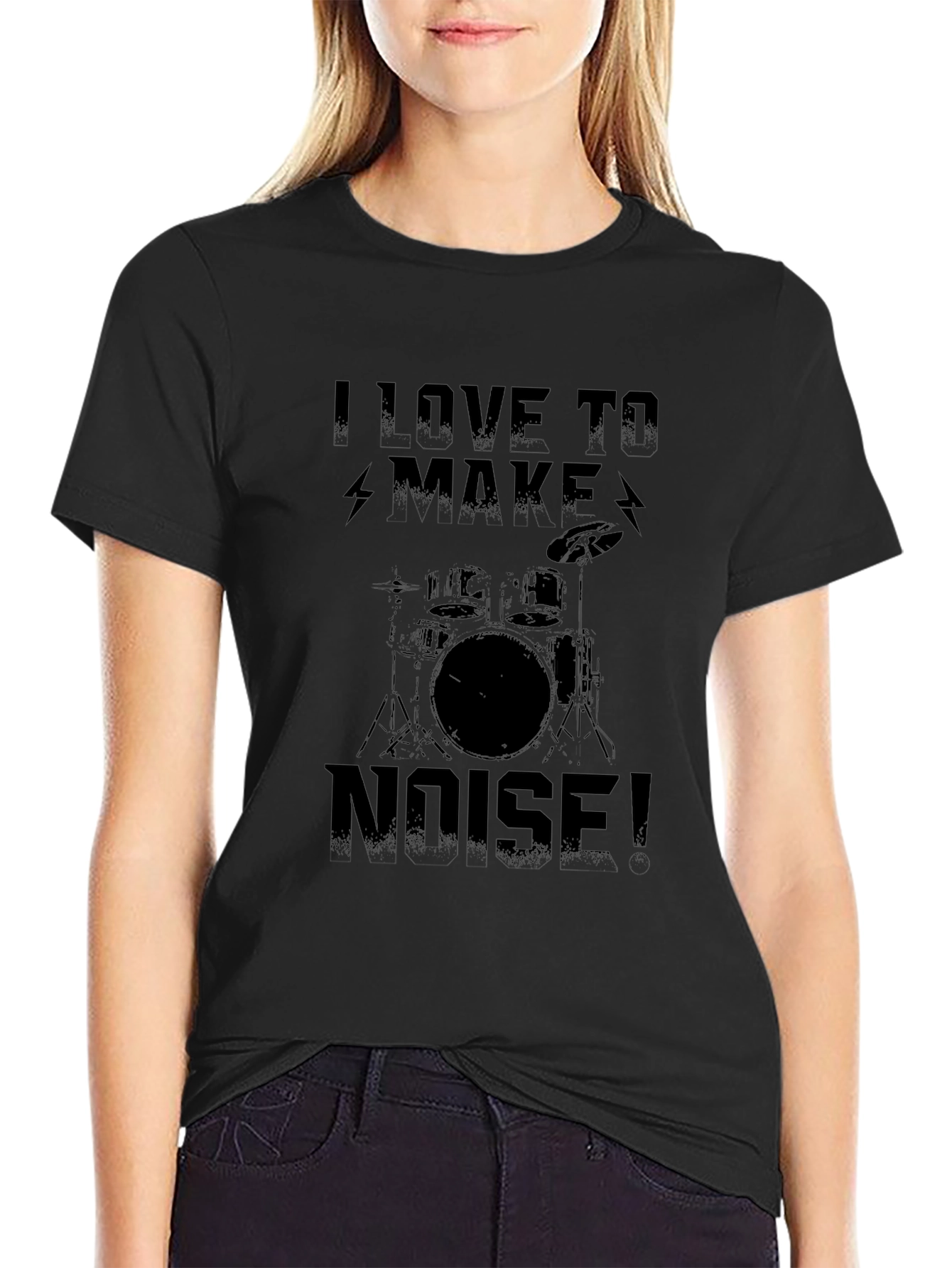 I Love To Make Noise! Drummer Black T-Shirt