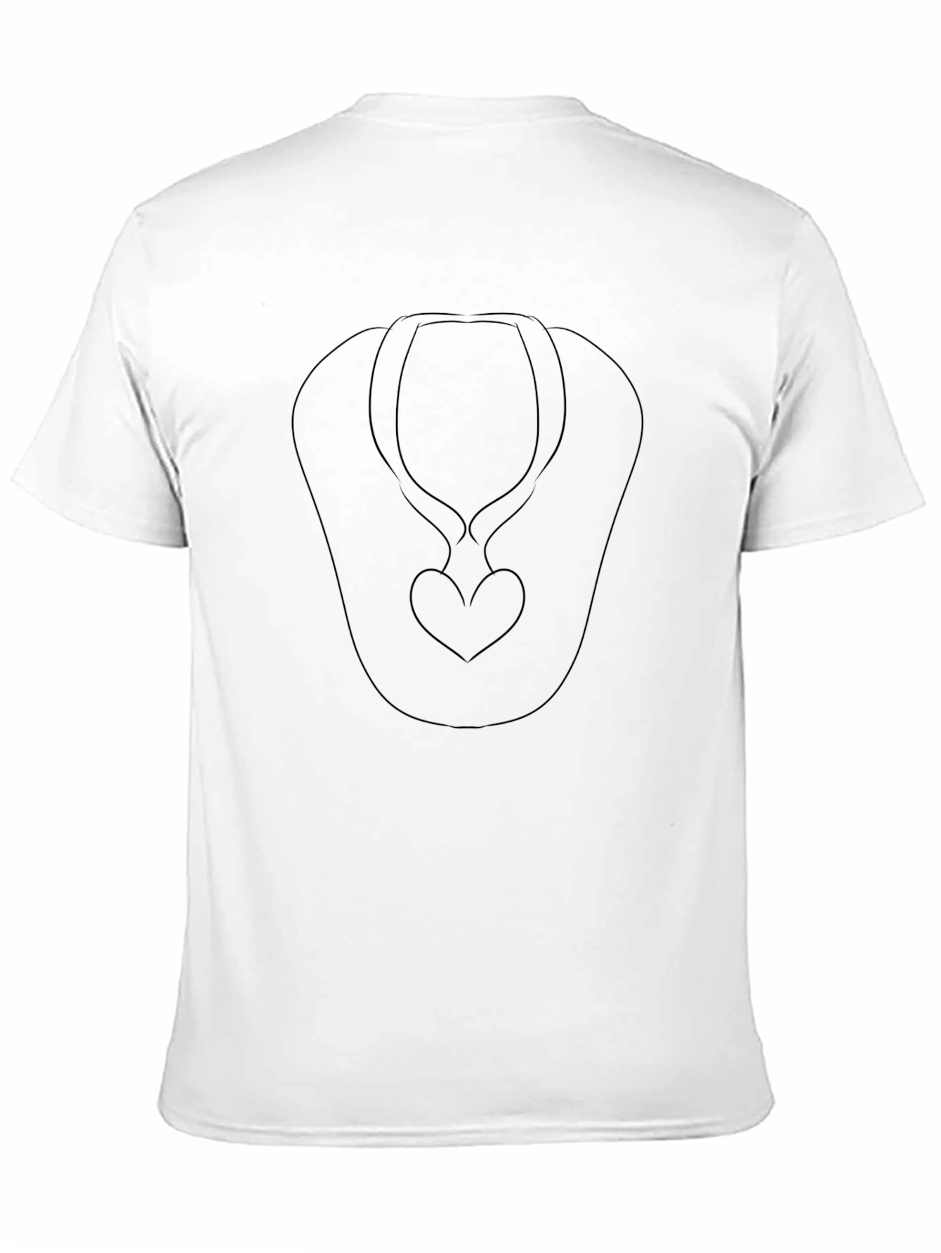 Black T-Shirt with Heart Bib Design
