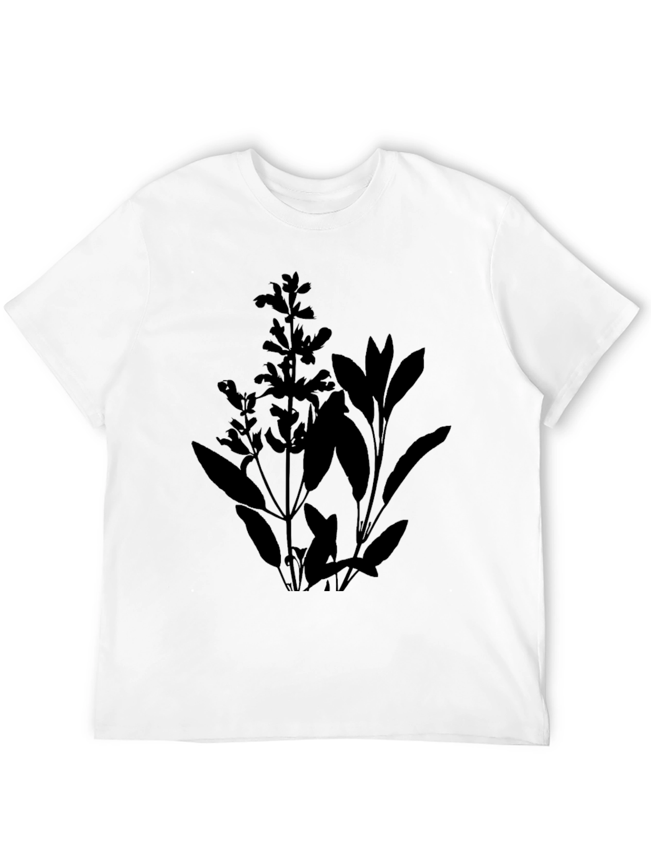 Sage Plant Graphic Tee - Black Botanical T-Shirt