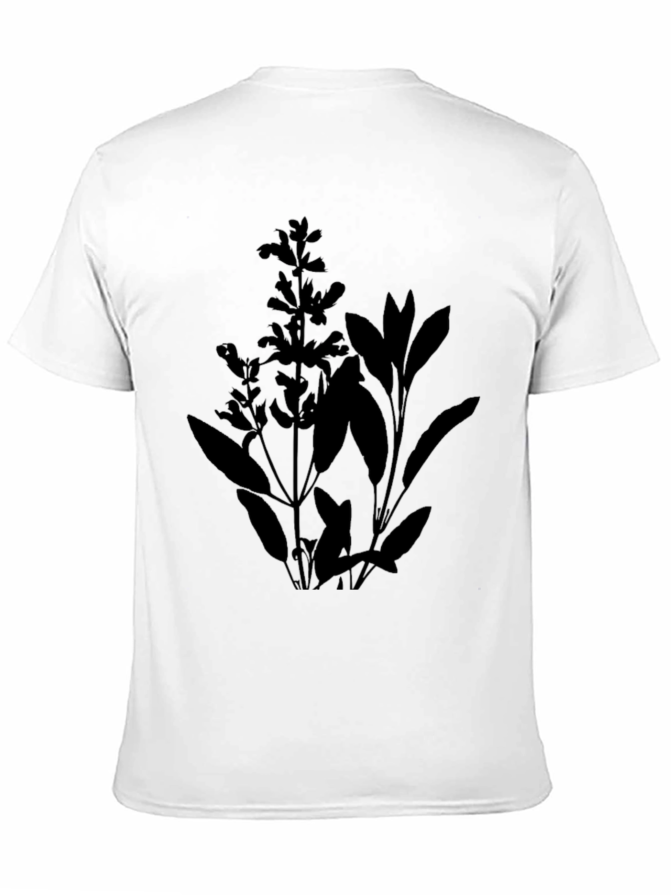 Sage Plant Graphic Tee - Black Botanical T-Shirt