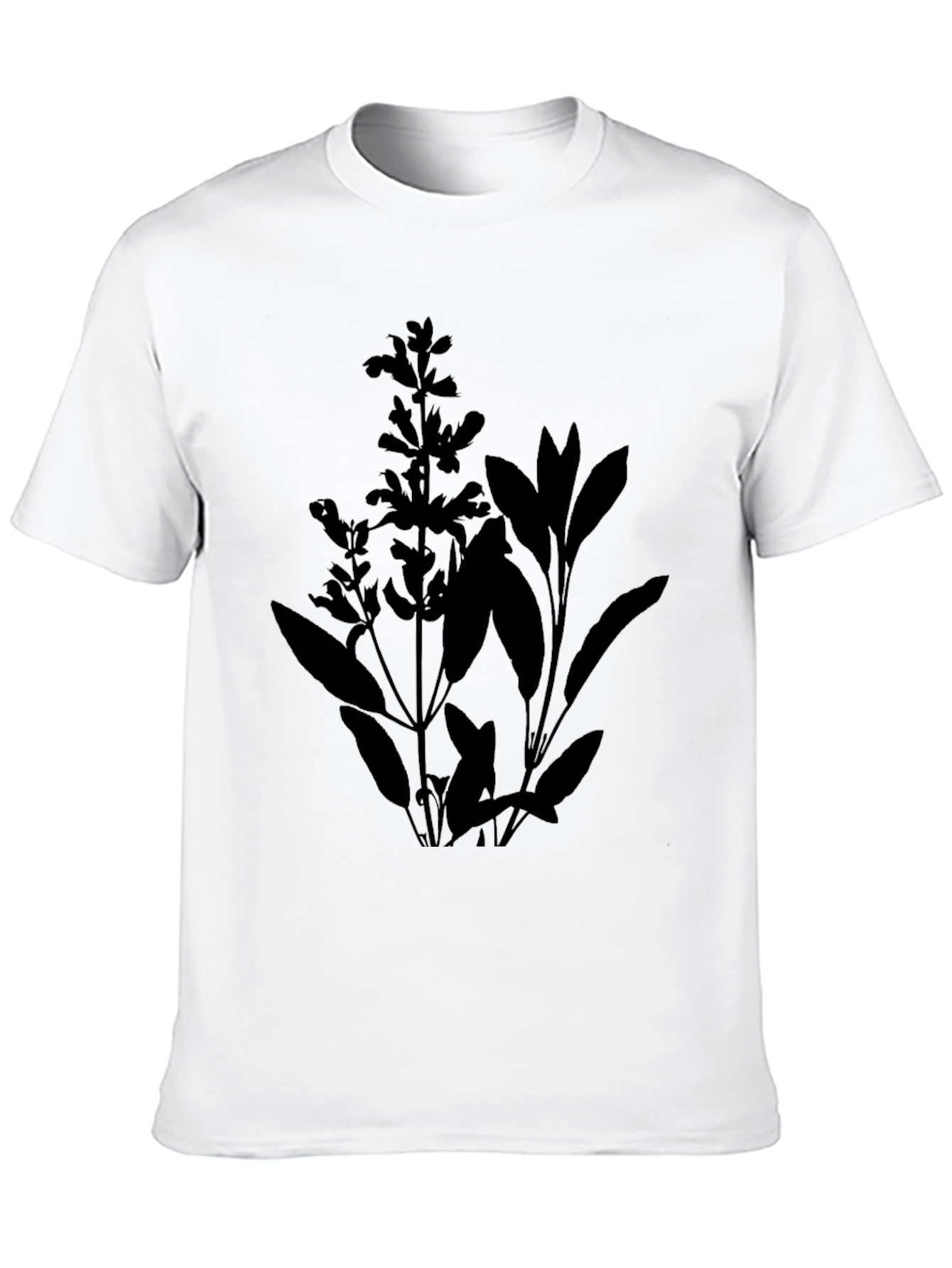 Sage Plant Graphic Tee - Black Botanical T-Shirt