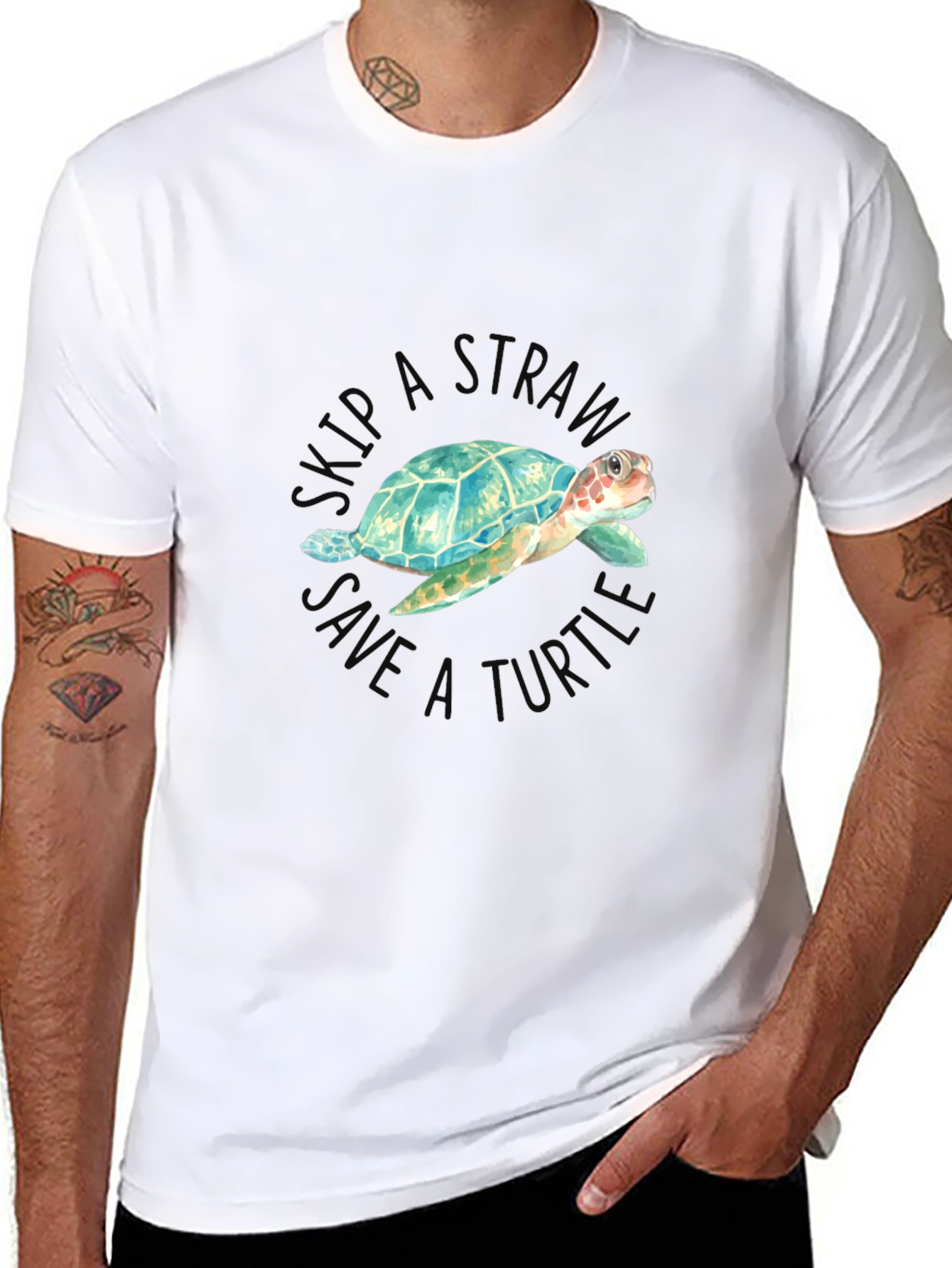 Skip a Straw Save a Turtle T-Shirt