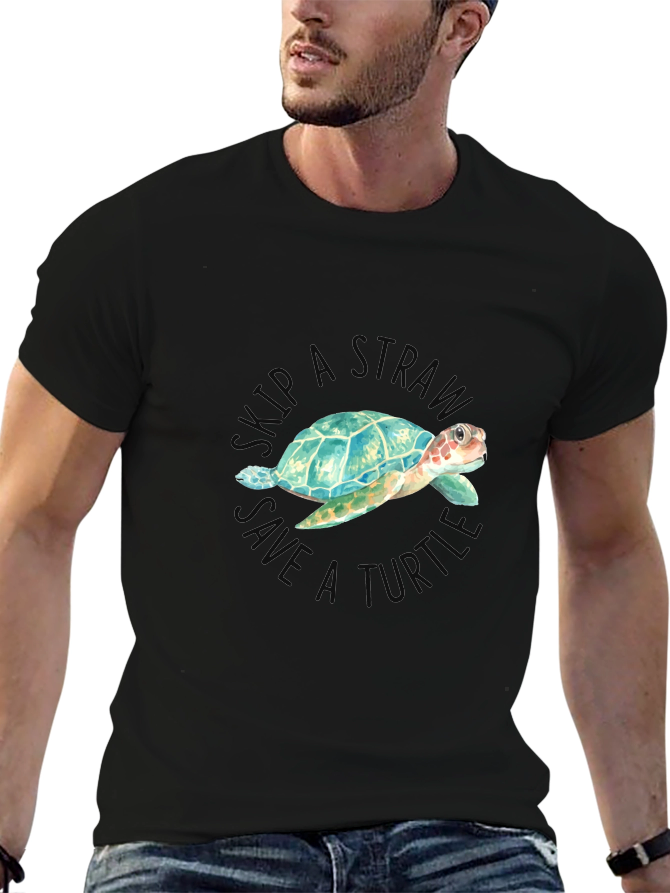 Skip a Straw Save a Turtle T-Shirt