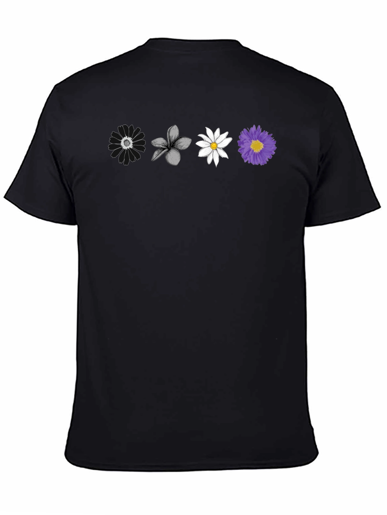 Floral Array Black T-Shirt