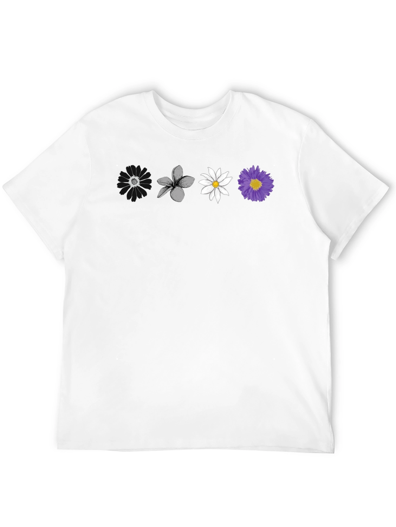 Floral Array Black T-Shirt