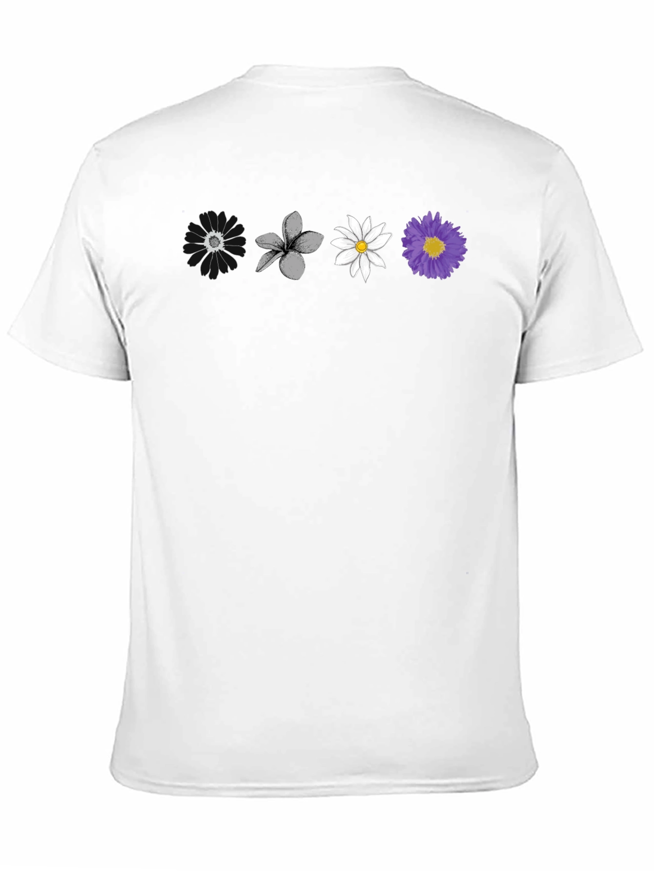 Floral Array Black T-Shirt
