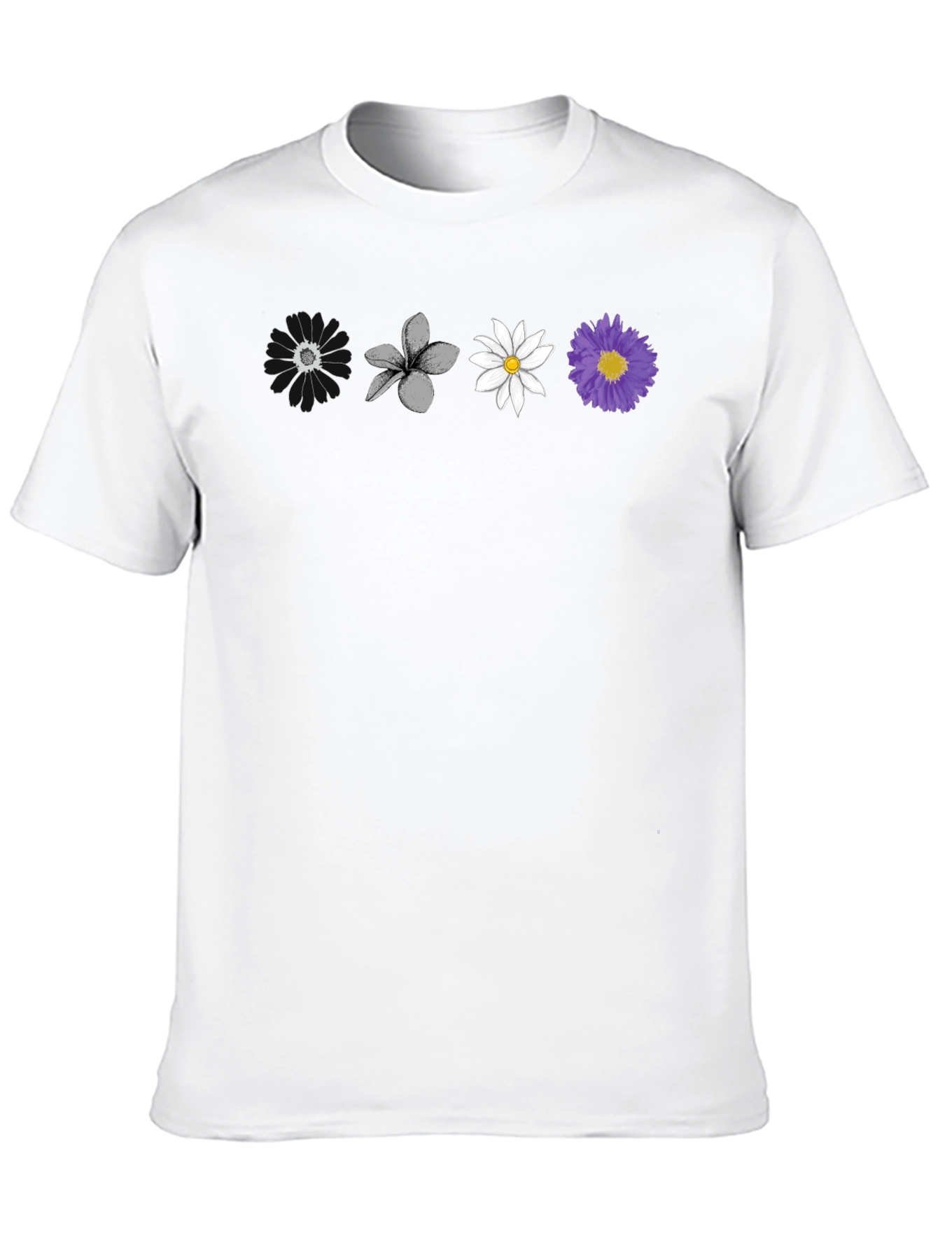 Floral Array Black T-Shirt