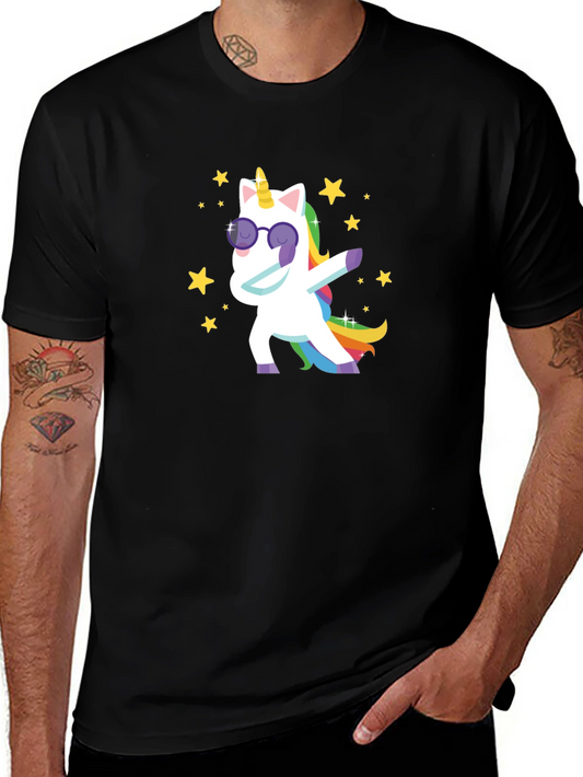 Dabbing Unicorn T-Shirt - Black Cotton Tee