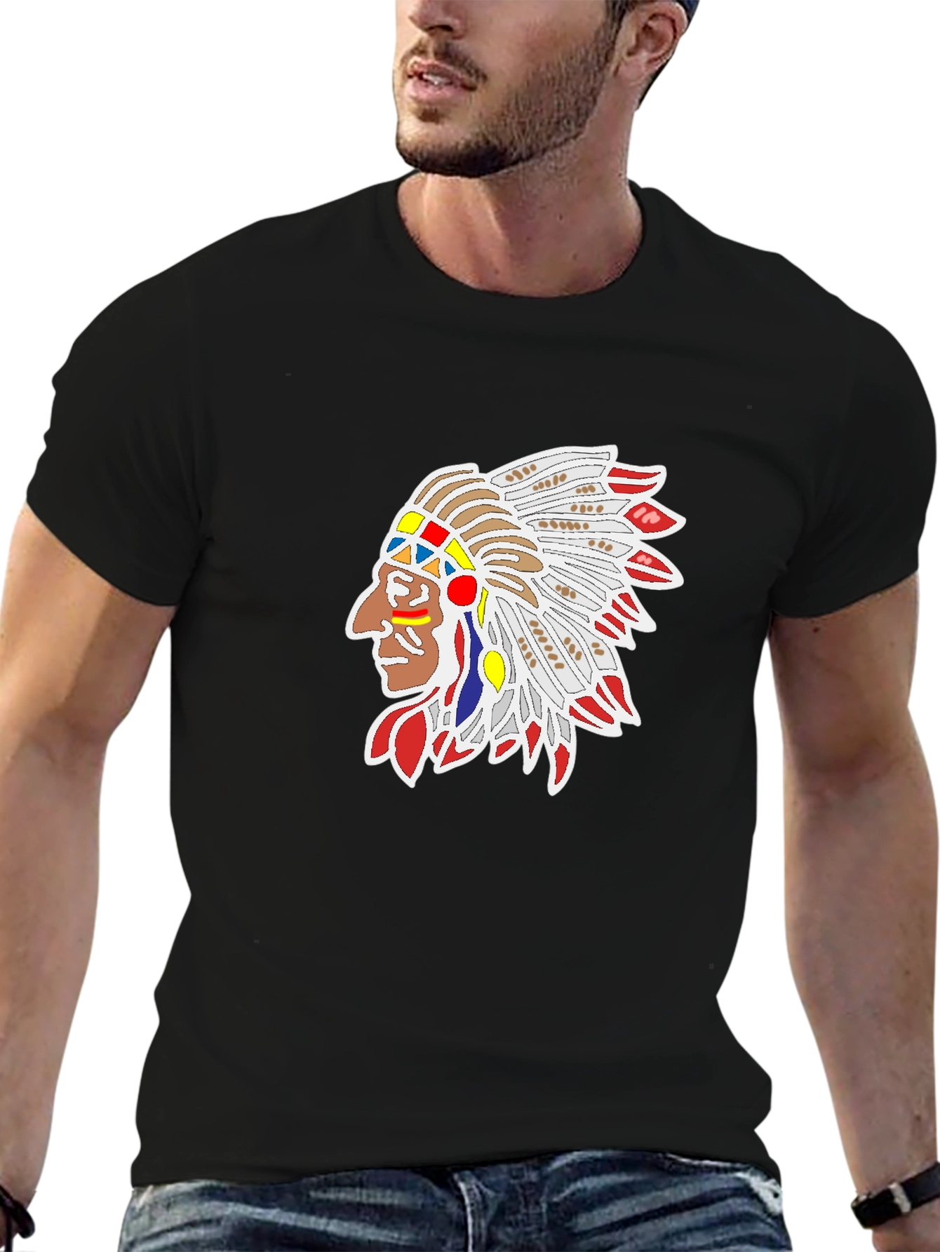 Native American Chief T-Shirt - Black
