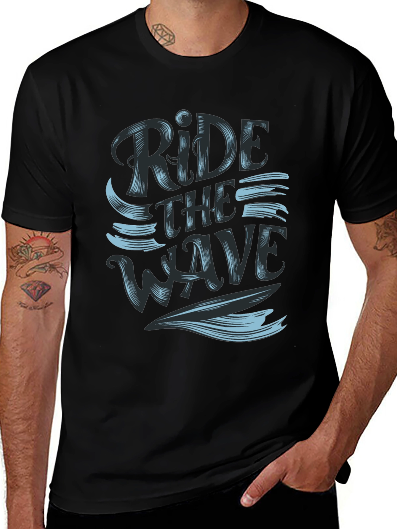 Ride the Wave Black Graphic Tee