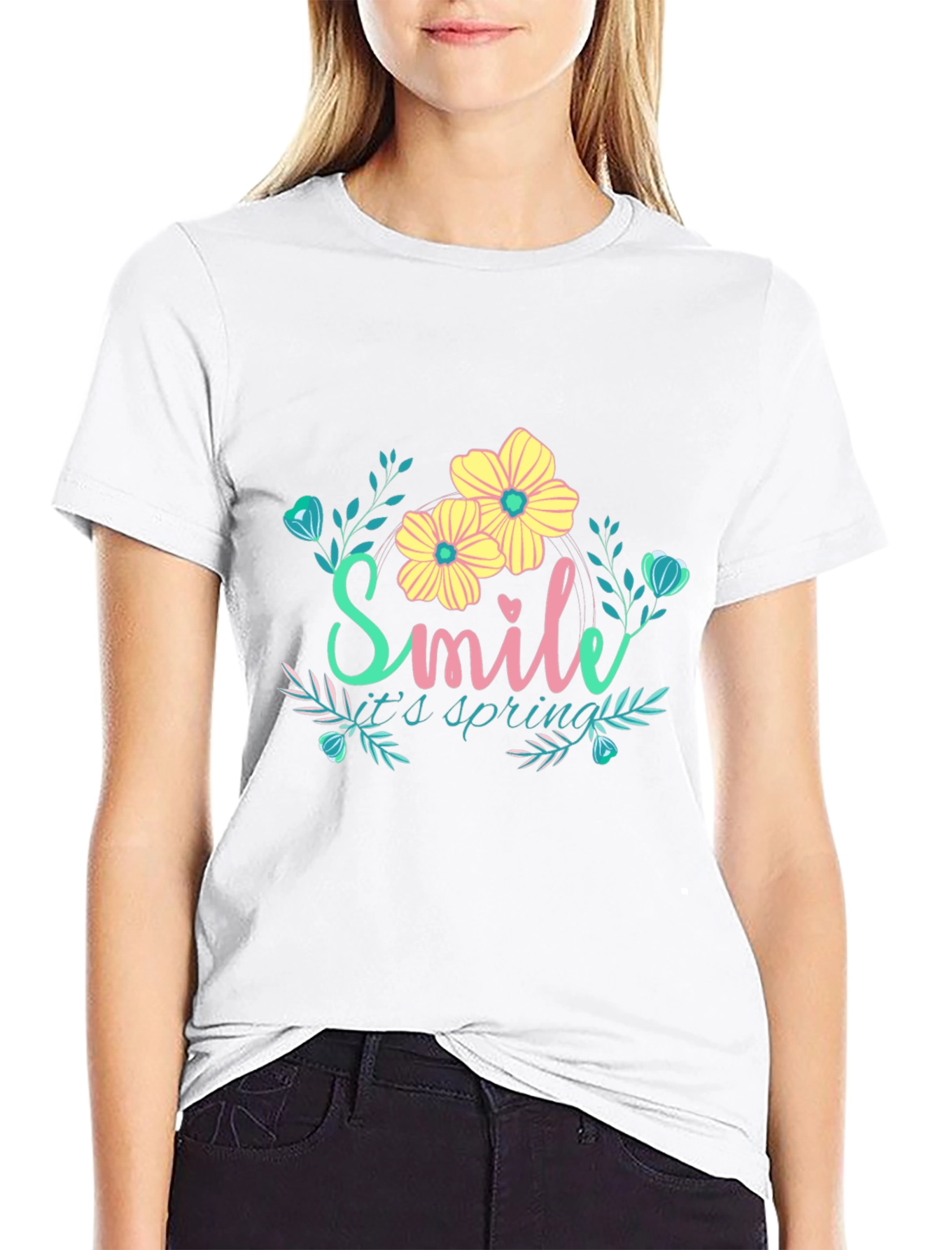 Smile Its Spring Floral Graphic Tee
