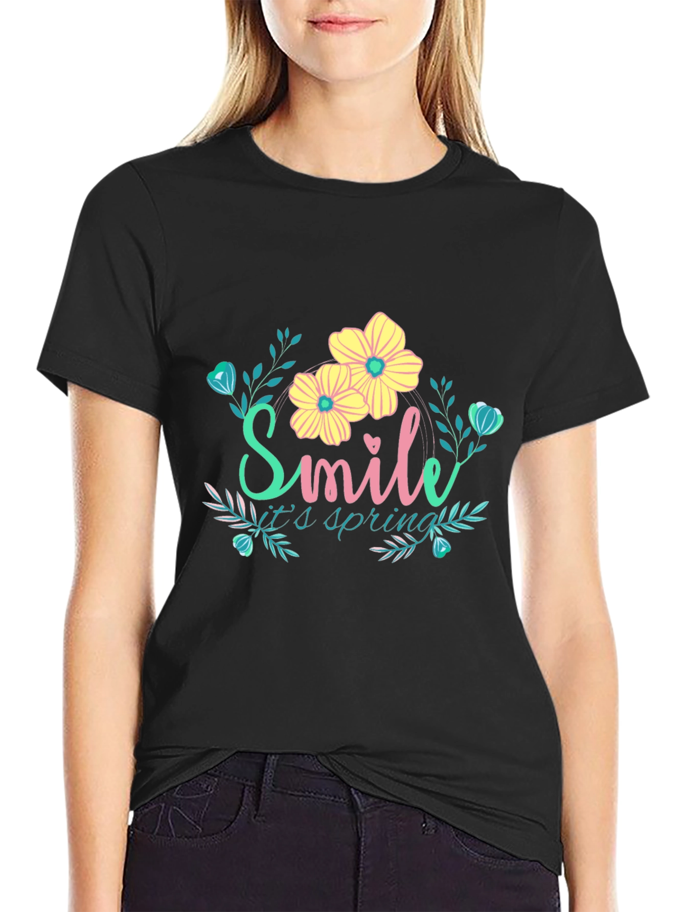 Smile Its Spring Floral Graphic Tee