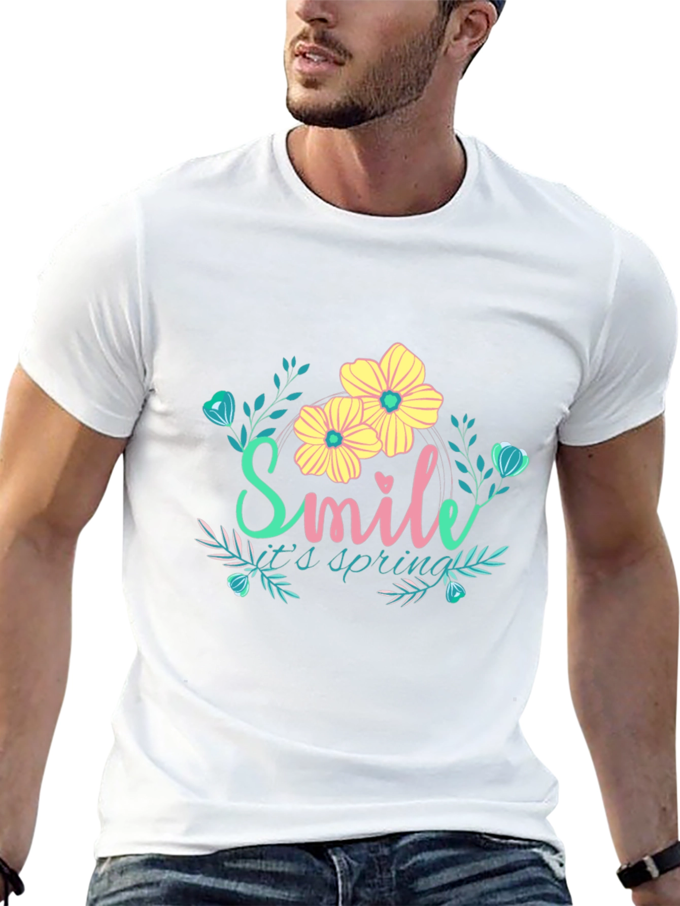 Smile Its Spring Floral Graphic Tee