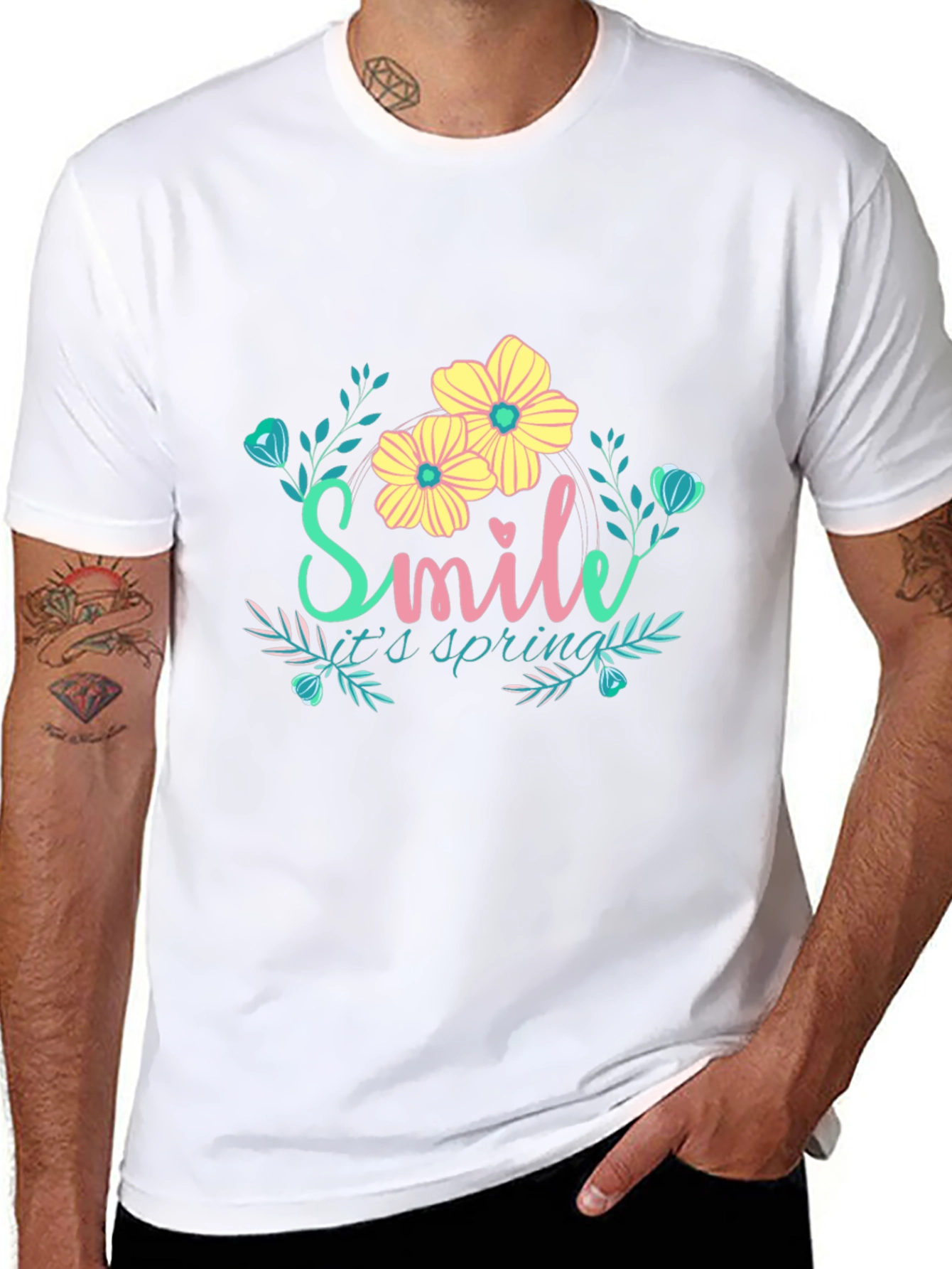Smile Its Spring Floral Graphic Tee