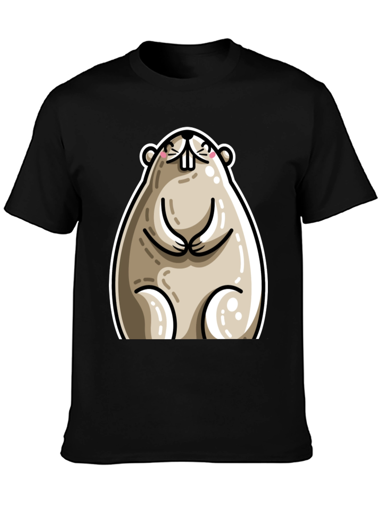 Funny Cartoon Beaver Graphic T-Shirt