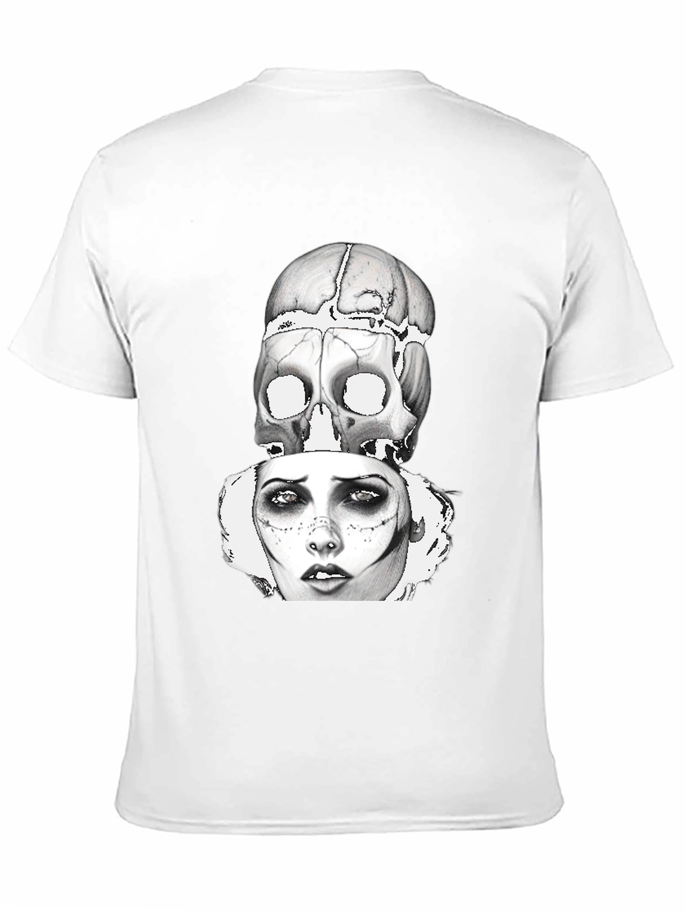 Skull & Woman Graphic Print T-Shirt