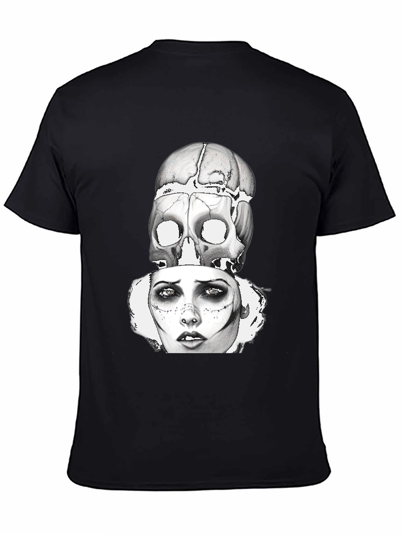 Skull & Woman Graphic Print T-Shirt
