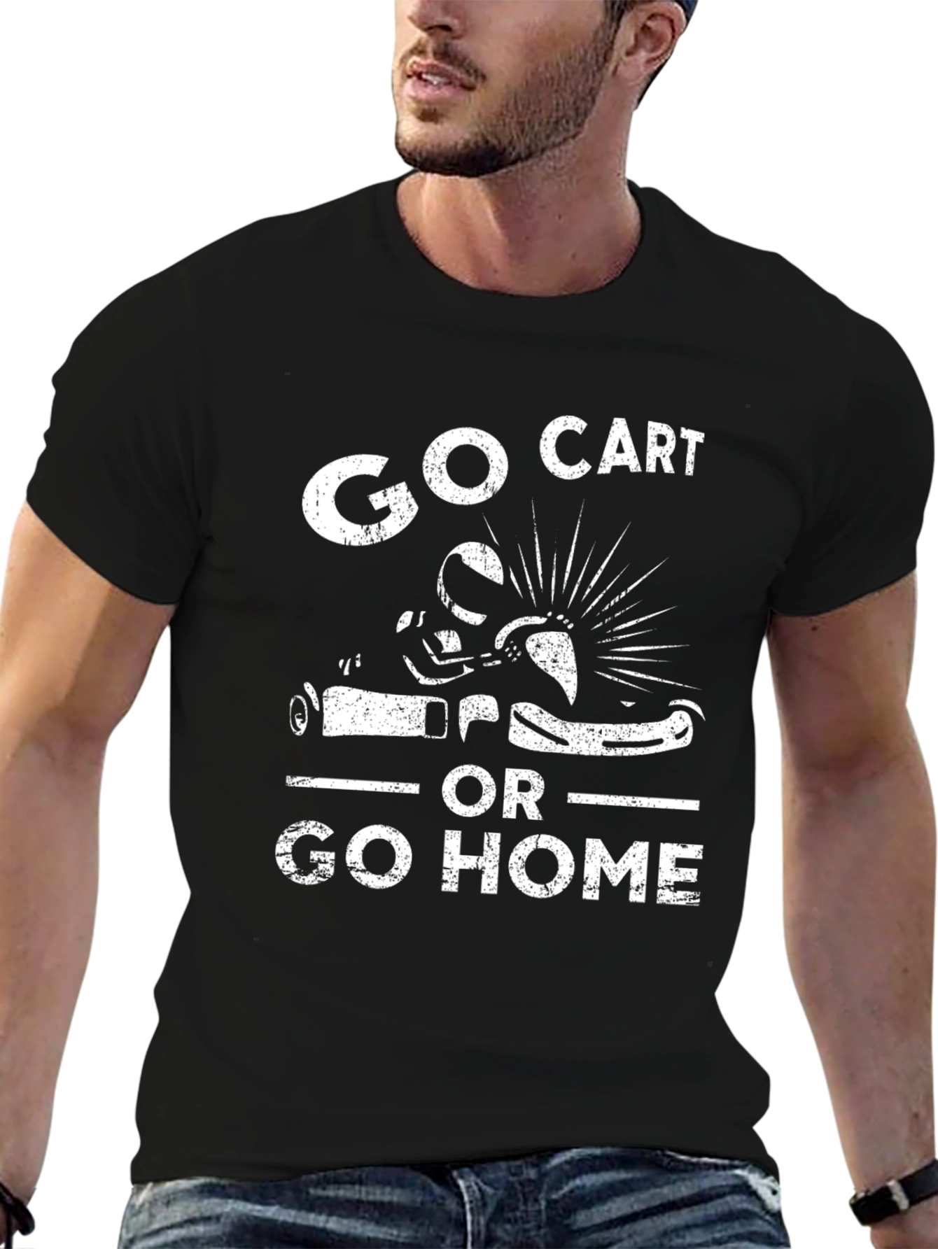 Go Cart Or Go Home Black Graphic Tee