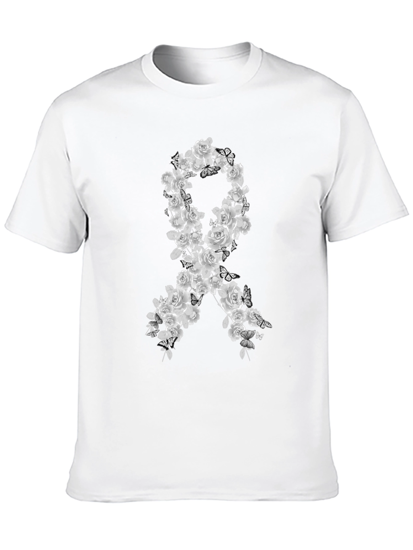 Floral Awareness Ribbon Graphic T-Shirt