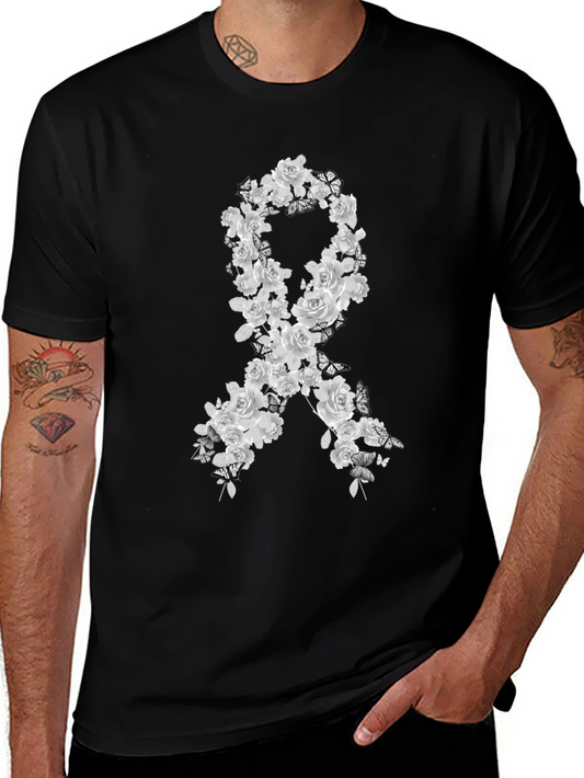 Floral Awareness Ribbon Graphic T-Shirt