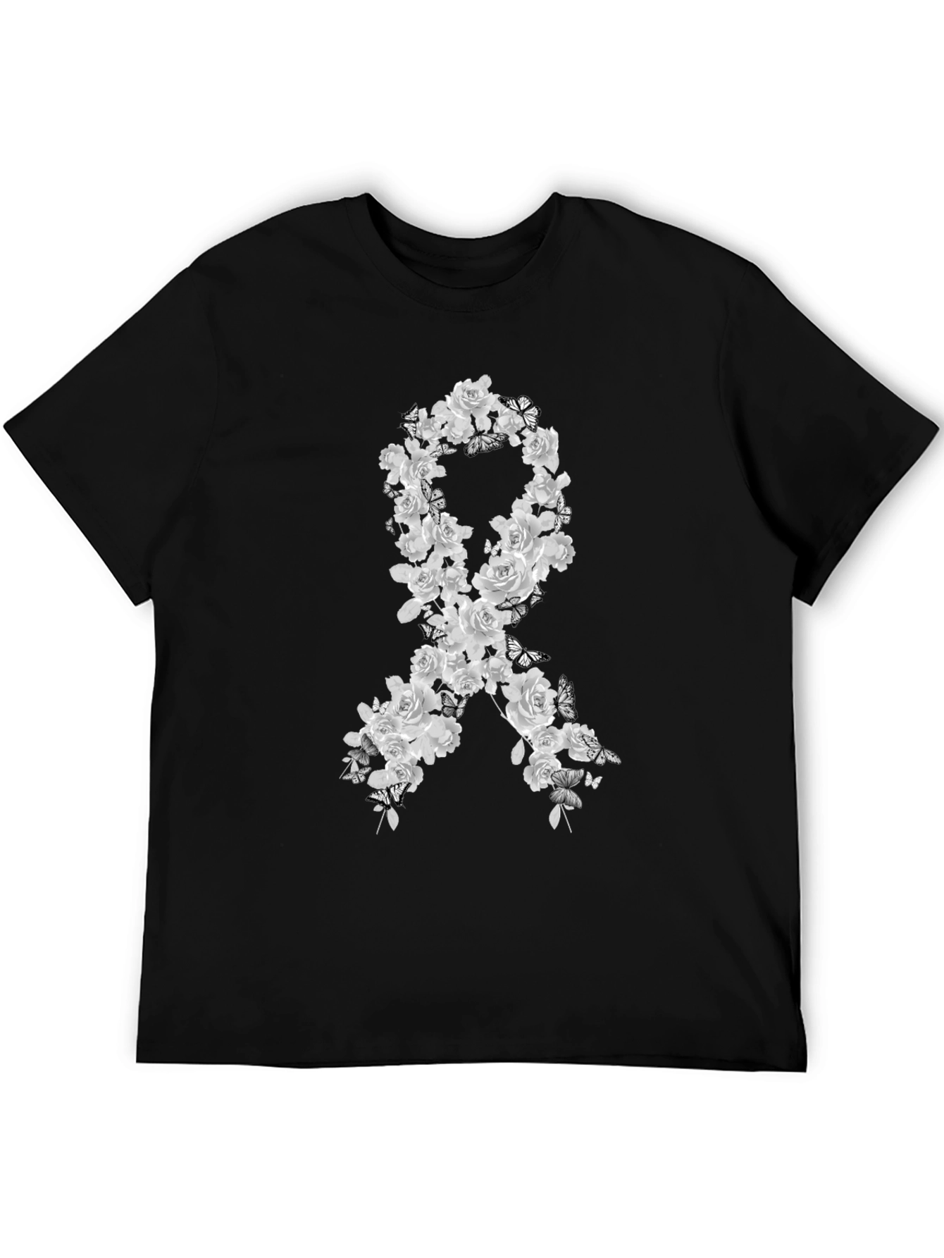 Floral Awareness Ribbon Graphic T-Shirt