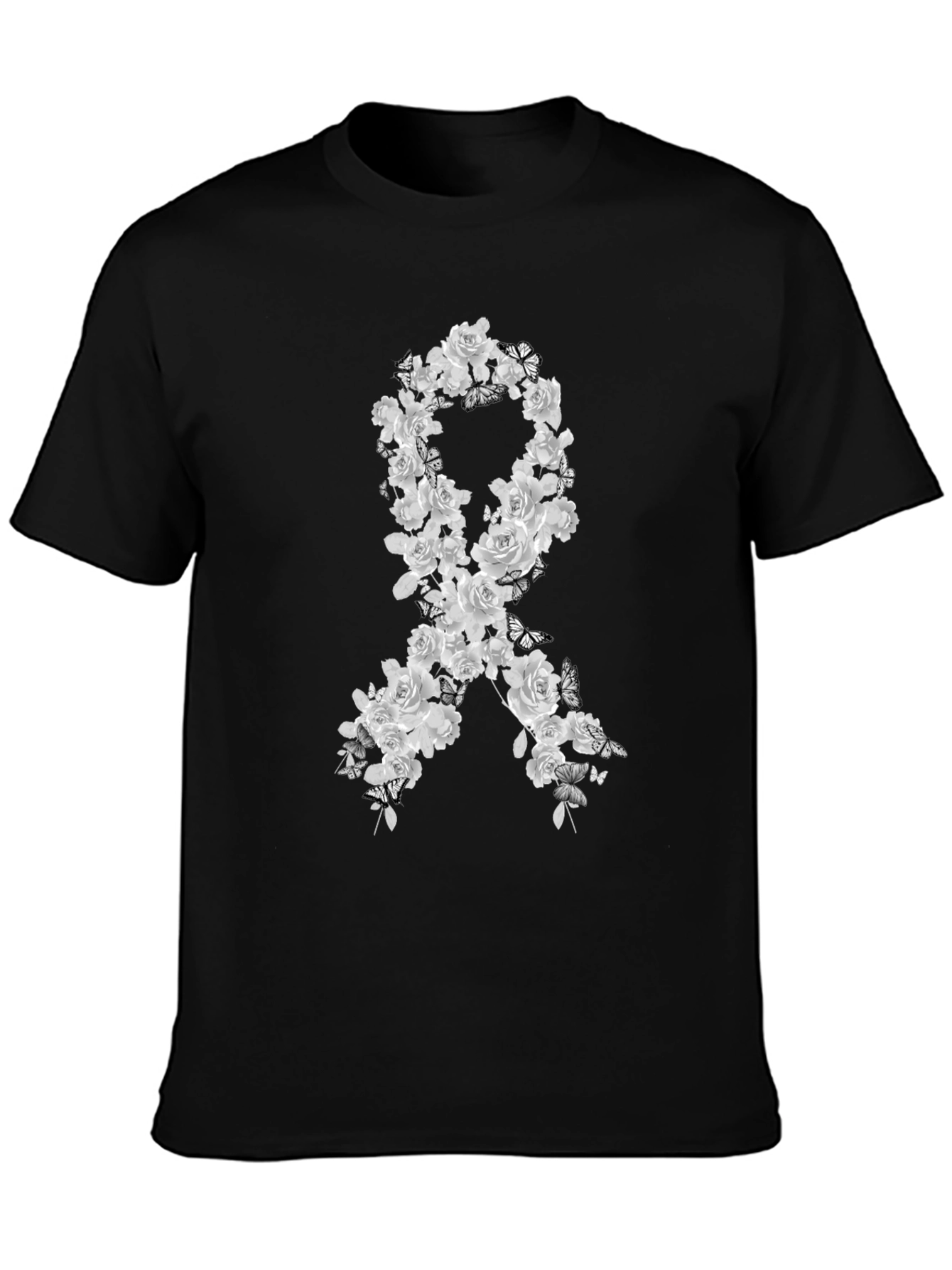 Floral Awareness Ribbon Graphic T-Shirt