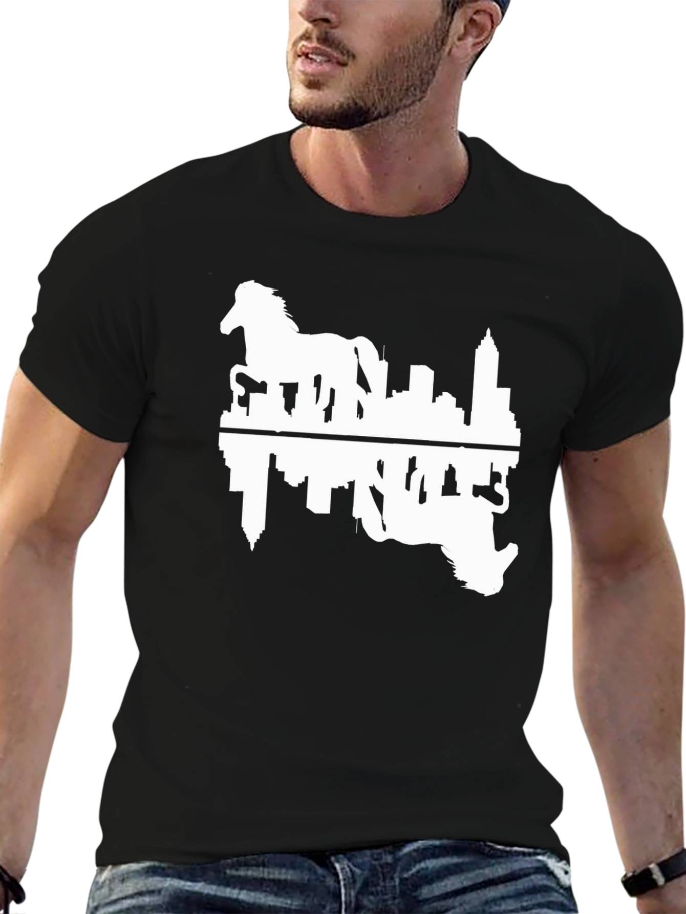 Horse & Cityscape Reflection T-Shirt