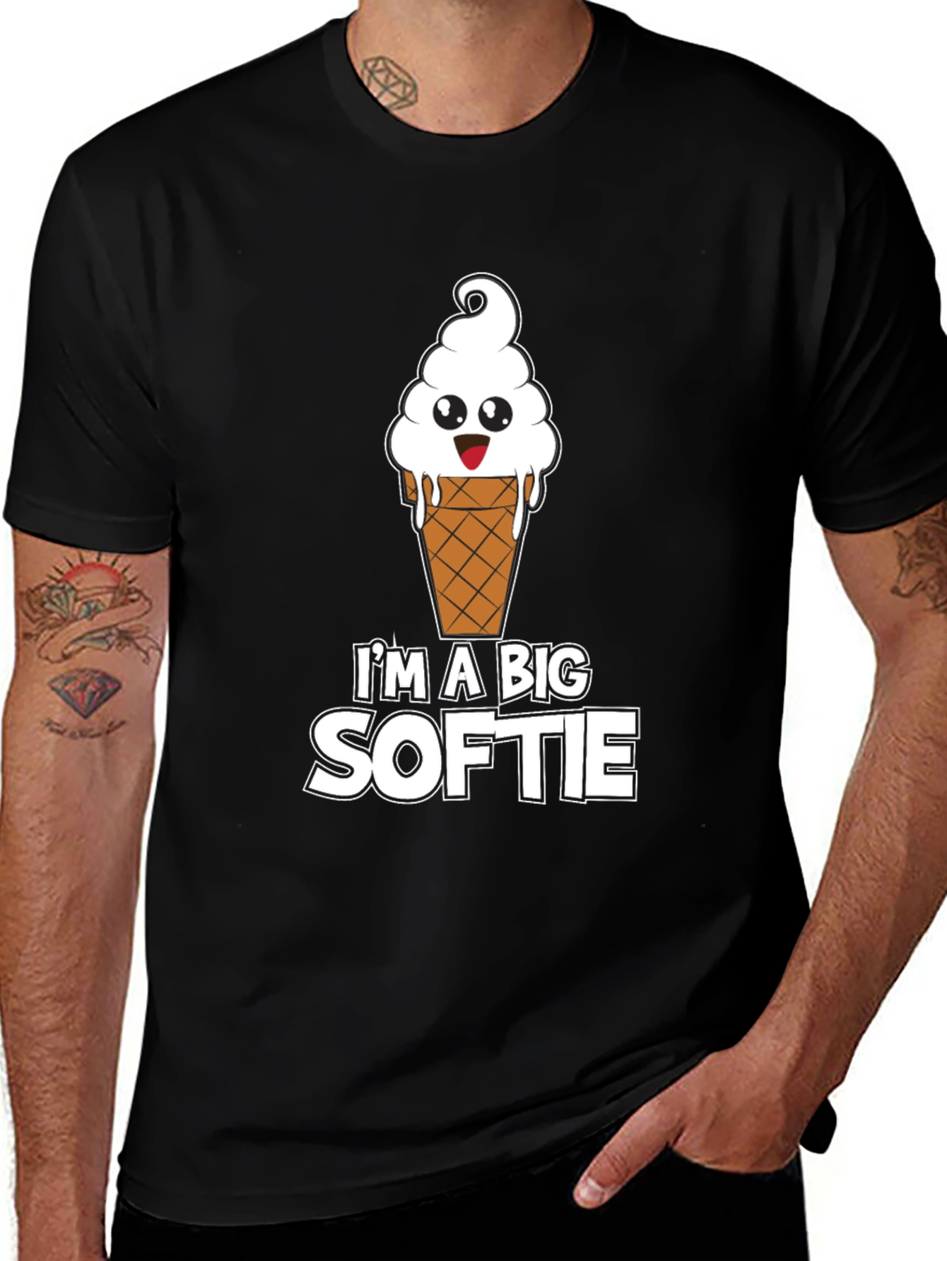 Im a Big Softie Black T-Shirt