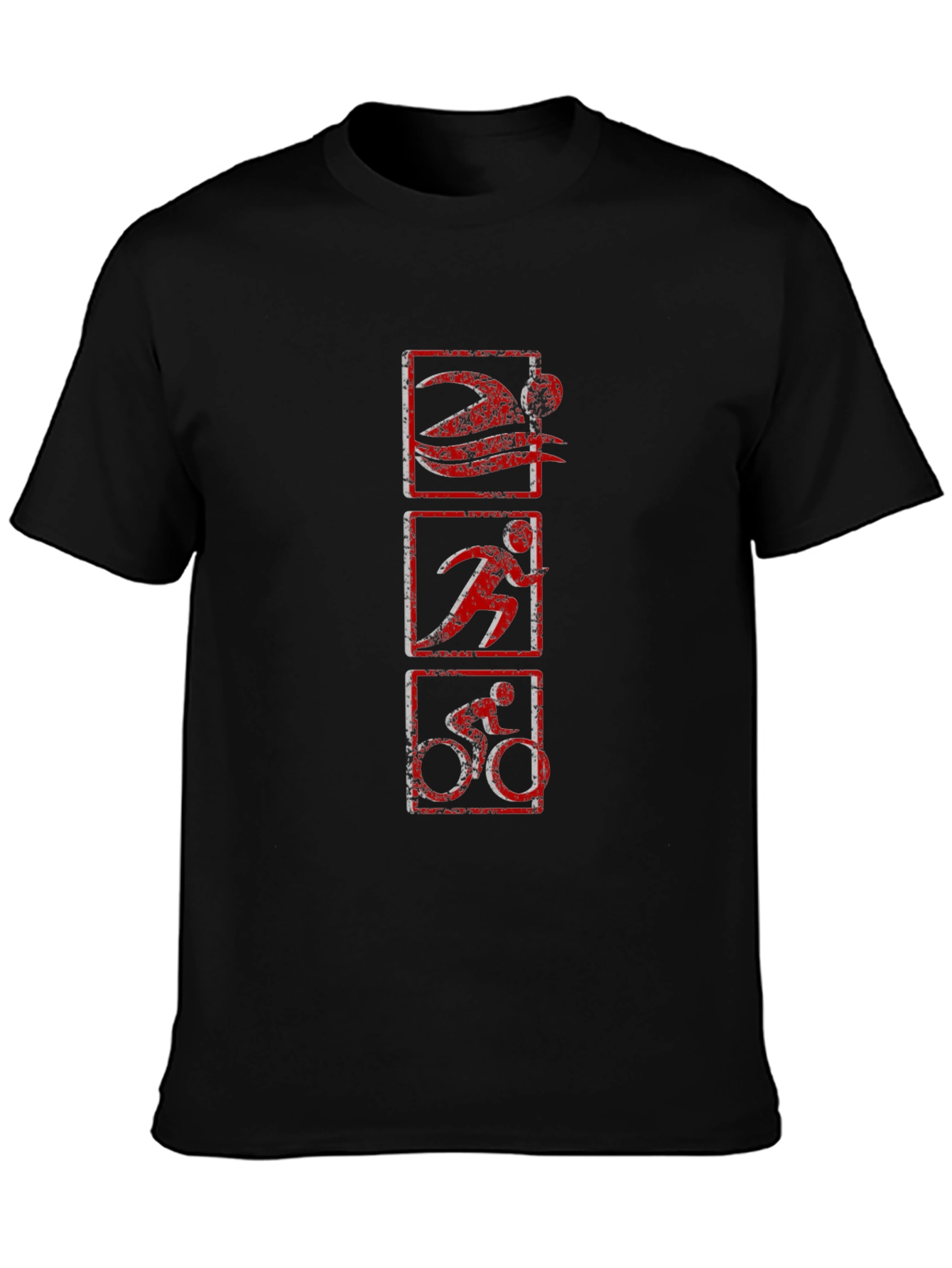 Triathlon Graphic Print T-Shirt - Black