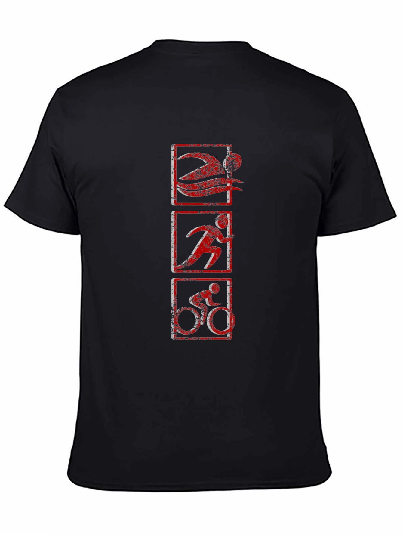 Triathlon Graphic Print T-Shirt - Black