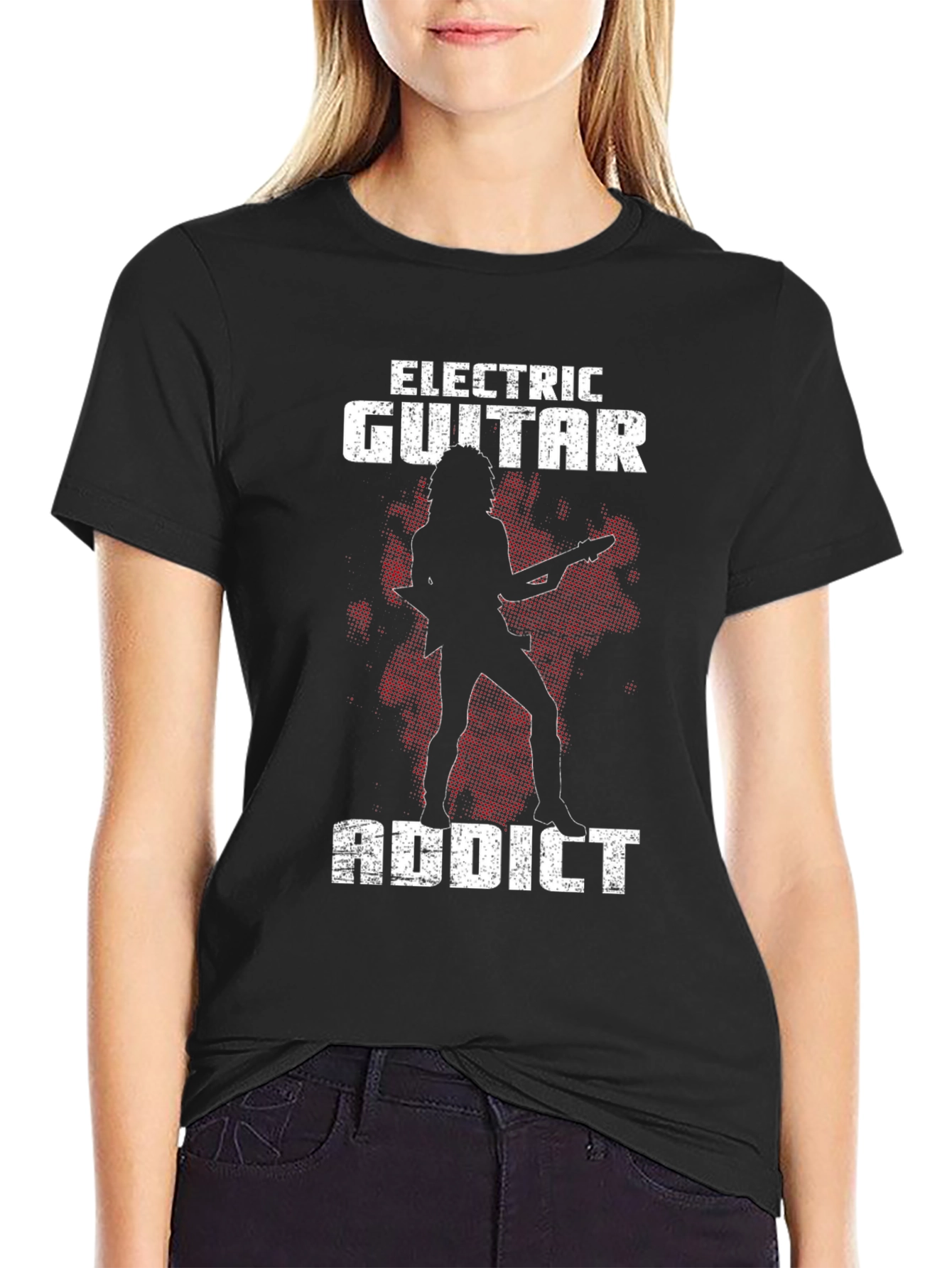 Electric Guitar Addict Black T-Shirt