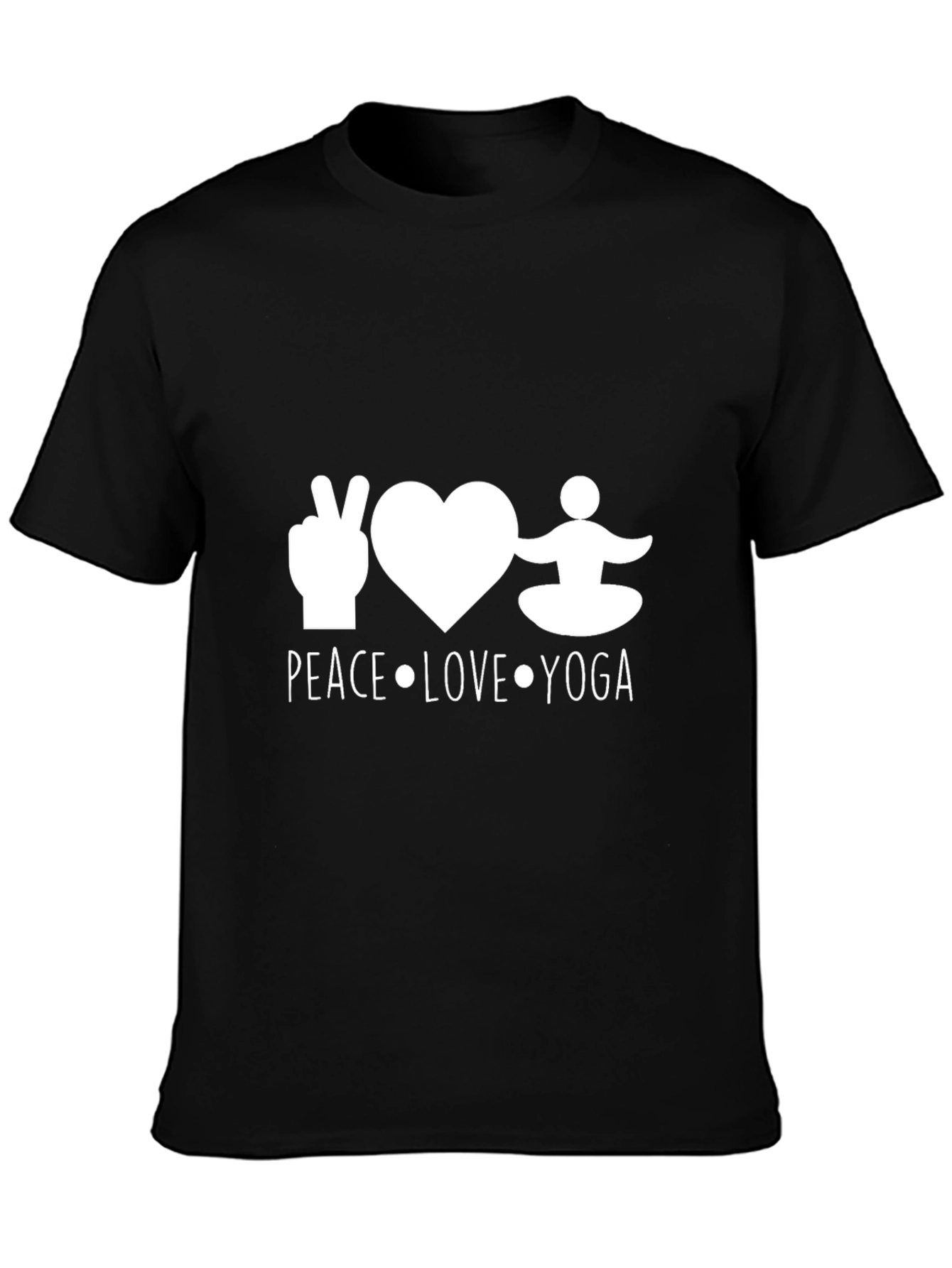 Peace Love Yoga Black T-Shirt