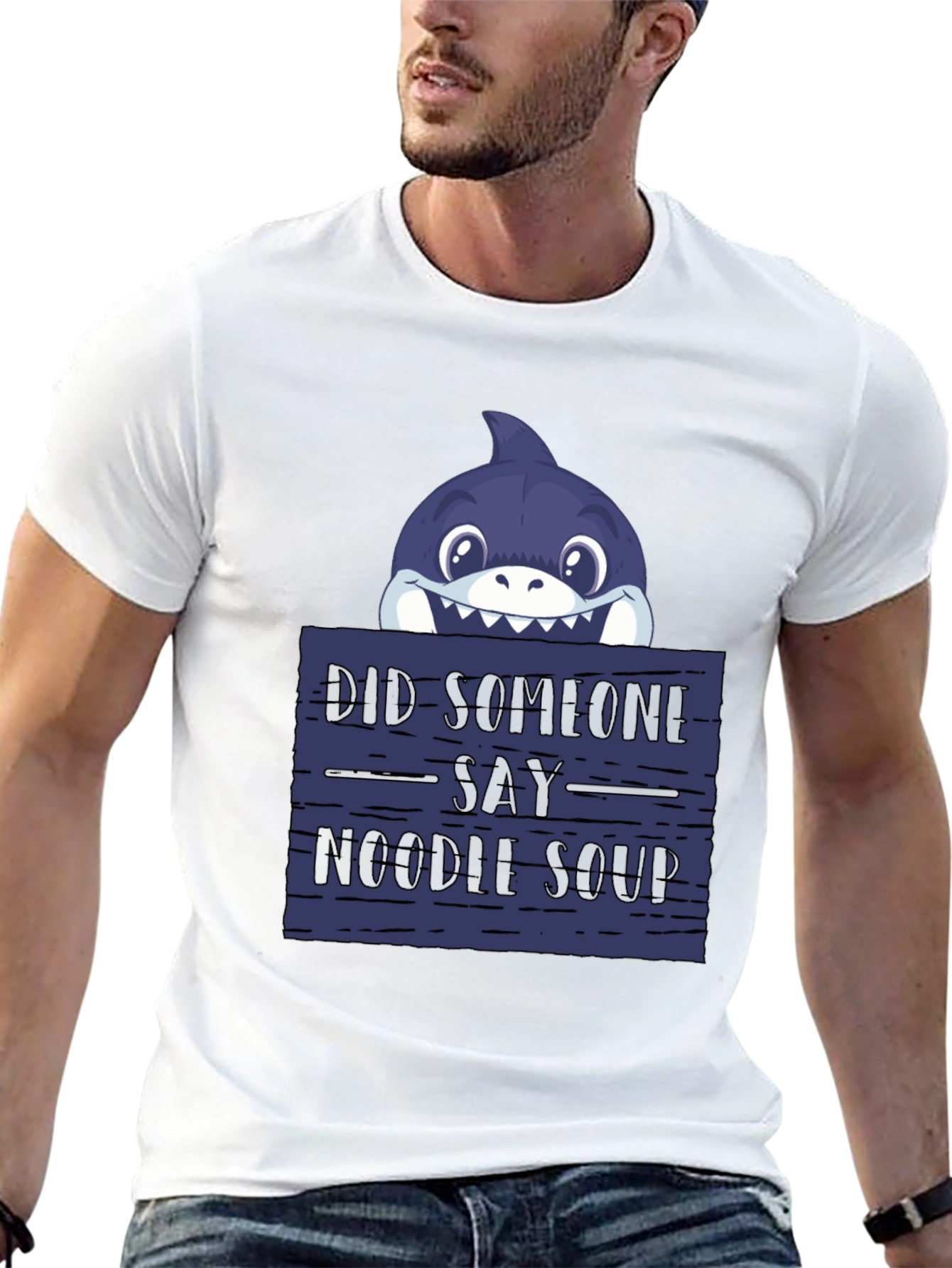 Noodle Soup Shark T-Shirt - Funny Graphic Tee