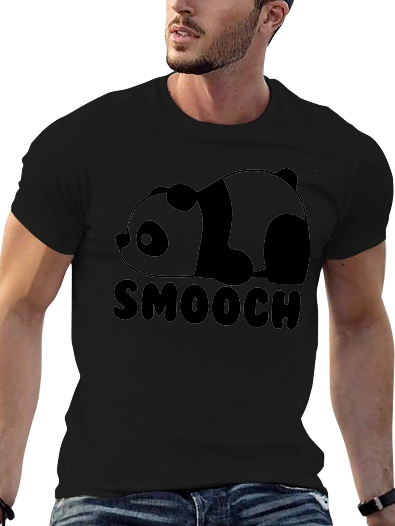 Smooch Panda Black Graphic Tee