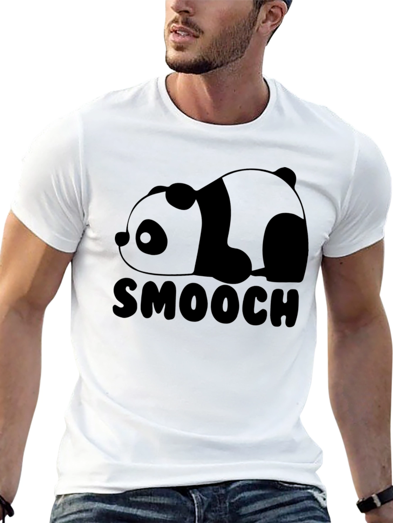 Smooch Panda Black Graphic Tee