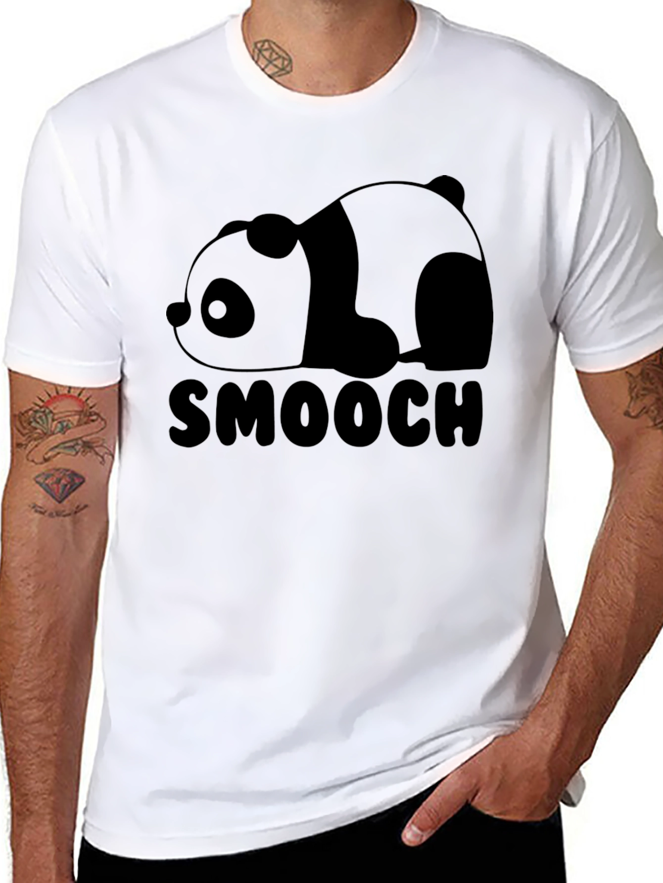 Smooch Panda Black Graphic Tee