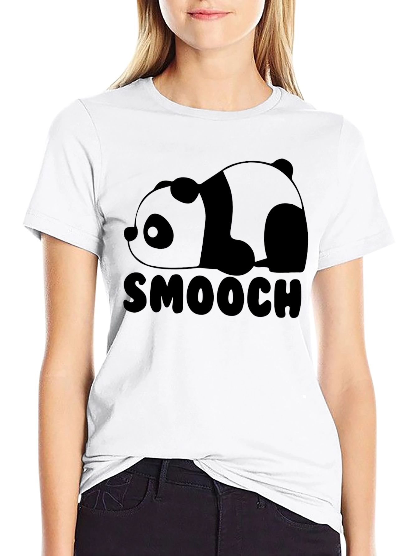 Smooch Panda Black Graphic Tee