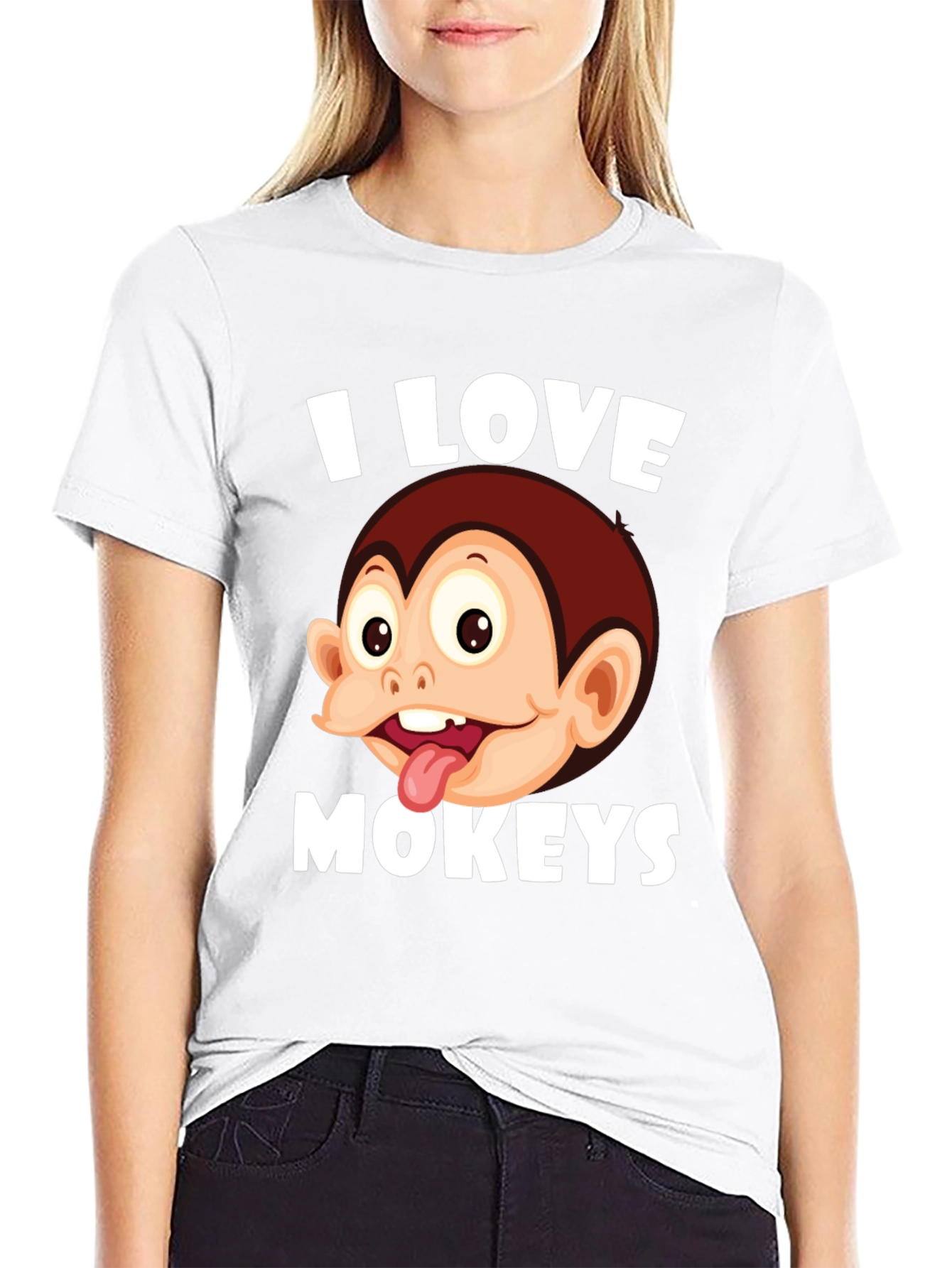 I Love Monkeys Graphic Tee - Novelty Design
