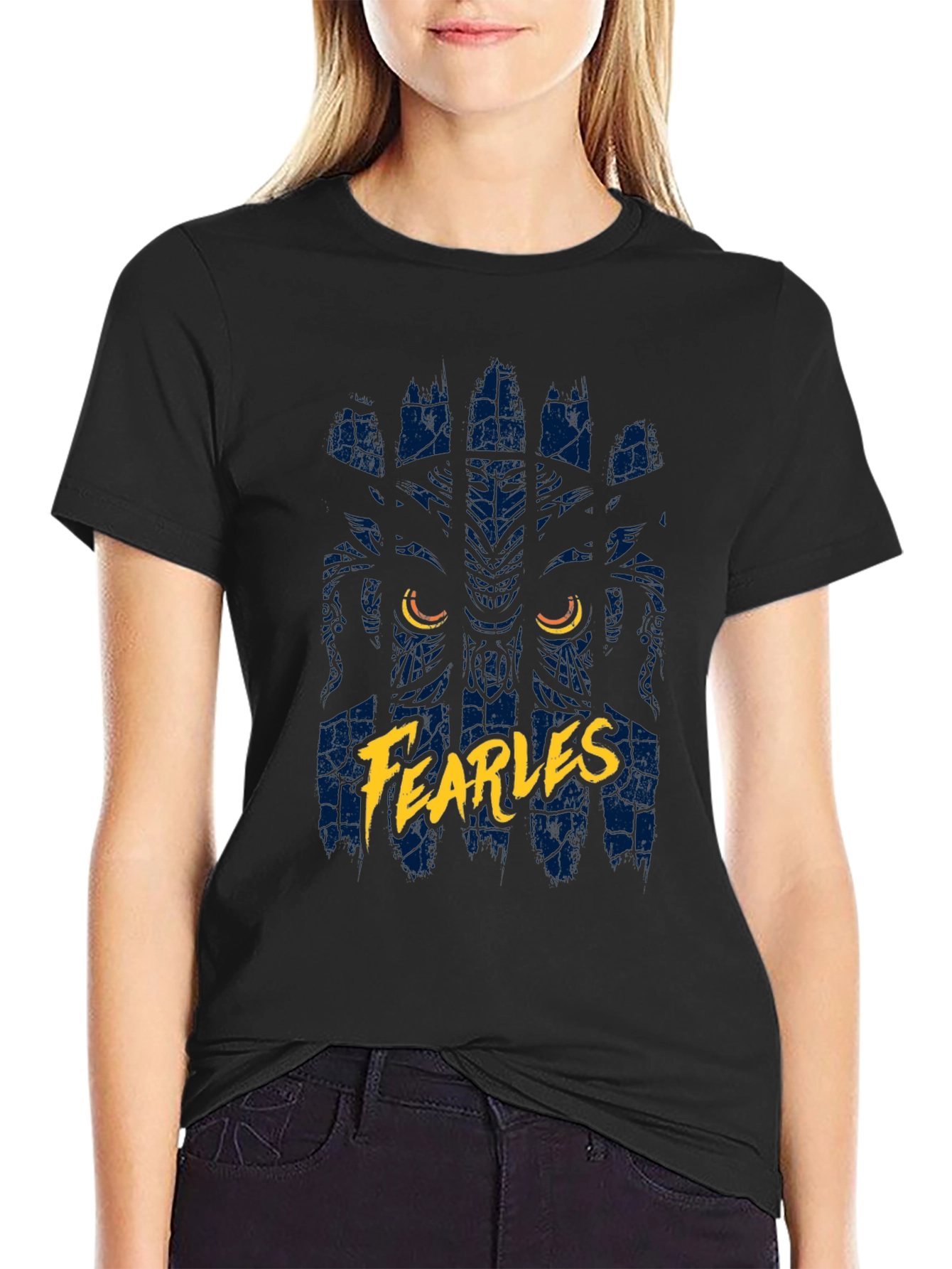 Fearless Lion Graphic T-Shirt - Black