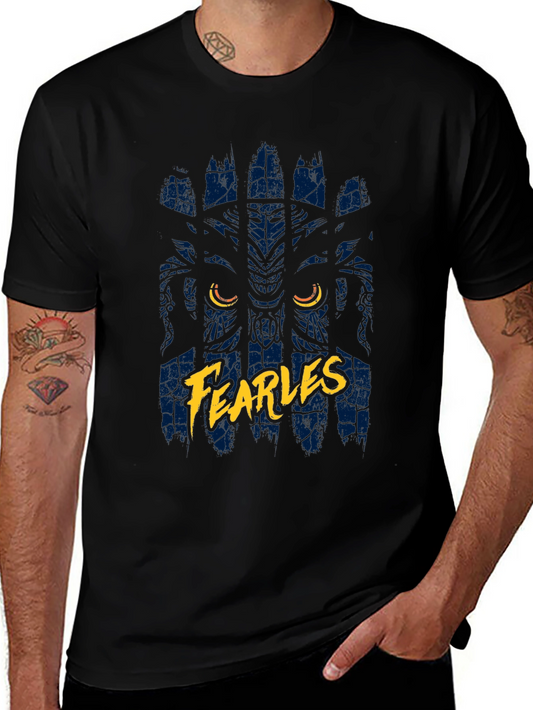 Fearless Lion Graphic T-Shirt - Black
