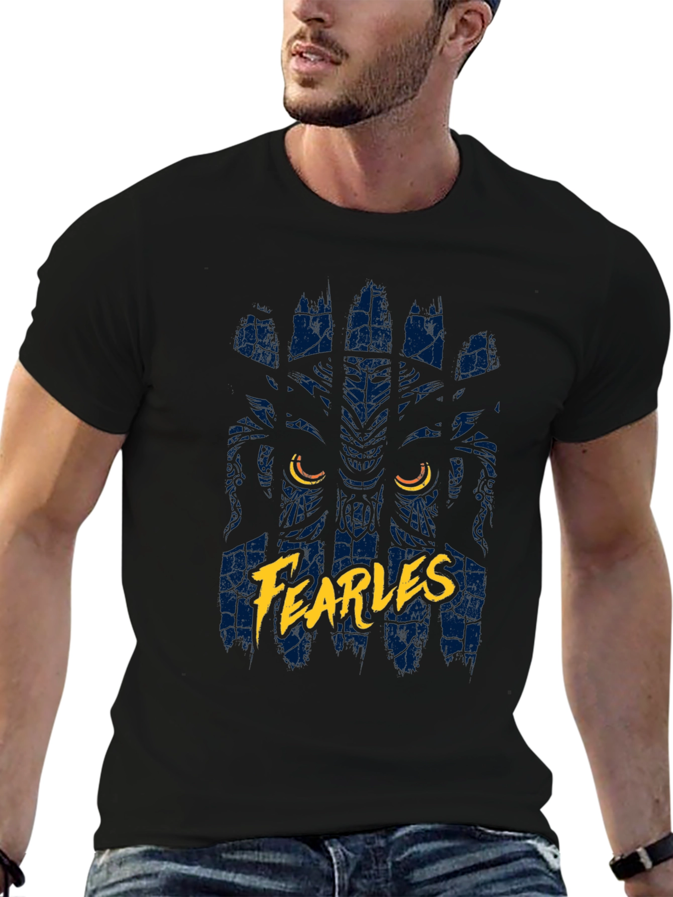 Fearless Lion Graphic T-Shirt - Black