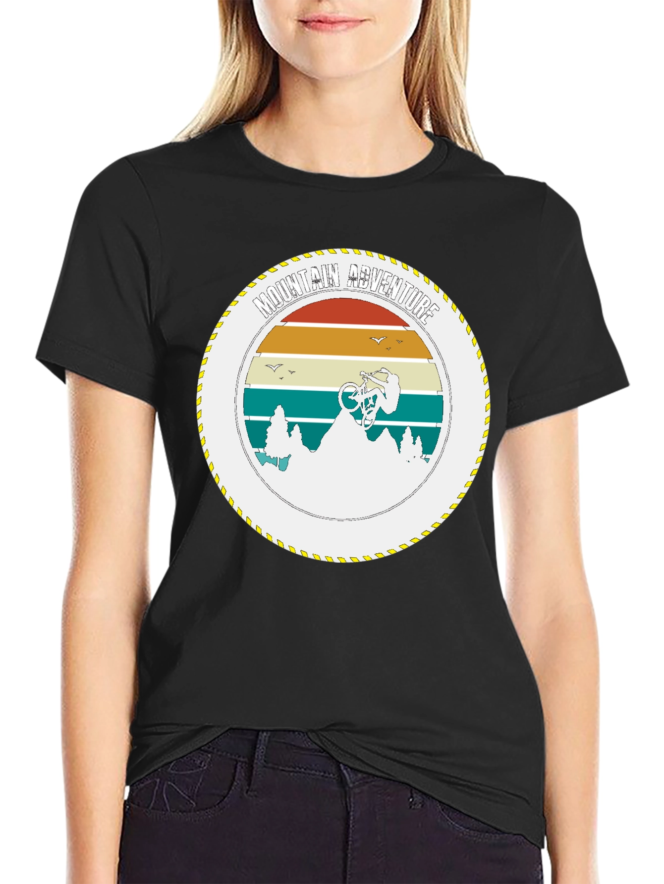 Mountain Bike Adventure Graphic Tee - Black