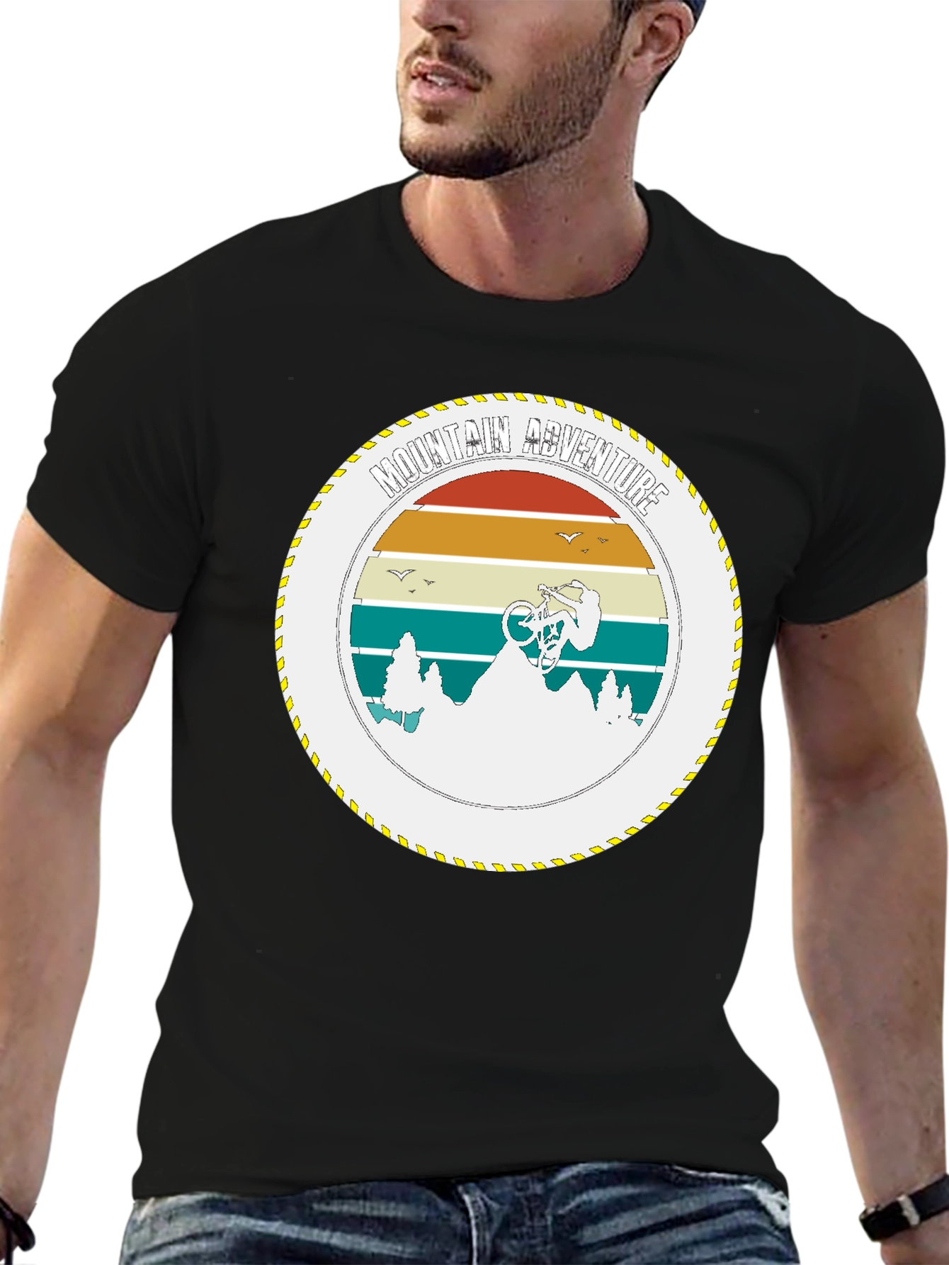 Mountain Bike Adventure Graphic Tee - Black
