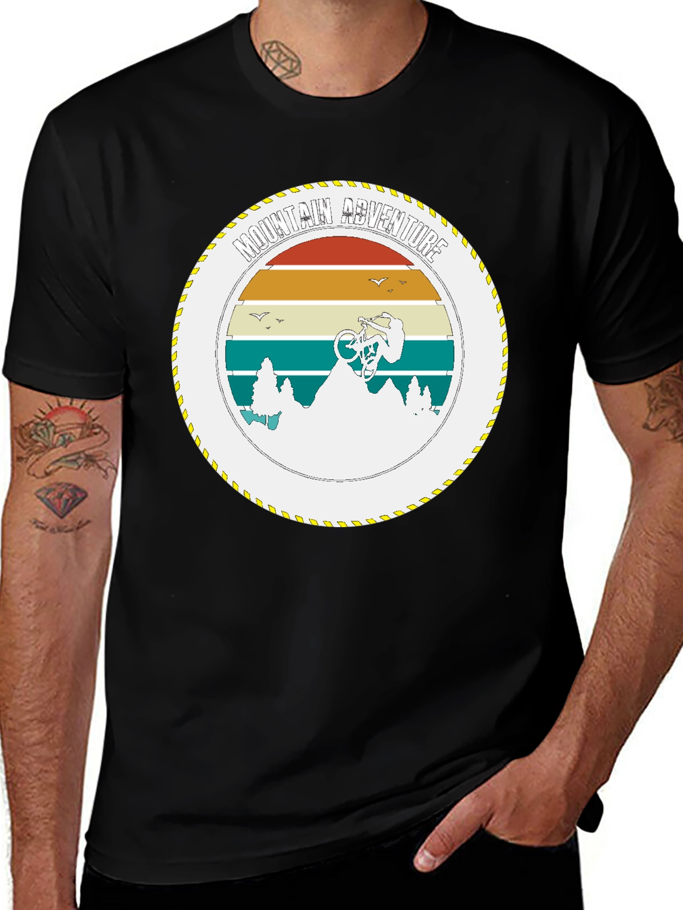 Mountain Bike Adventure Graphic Tee - Black