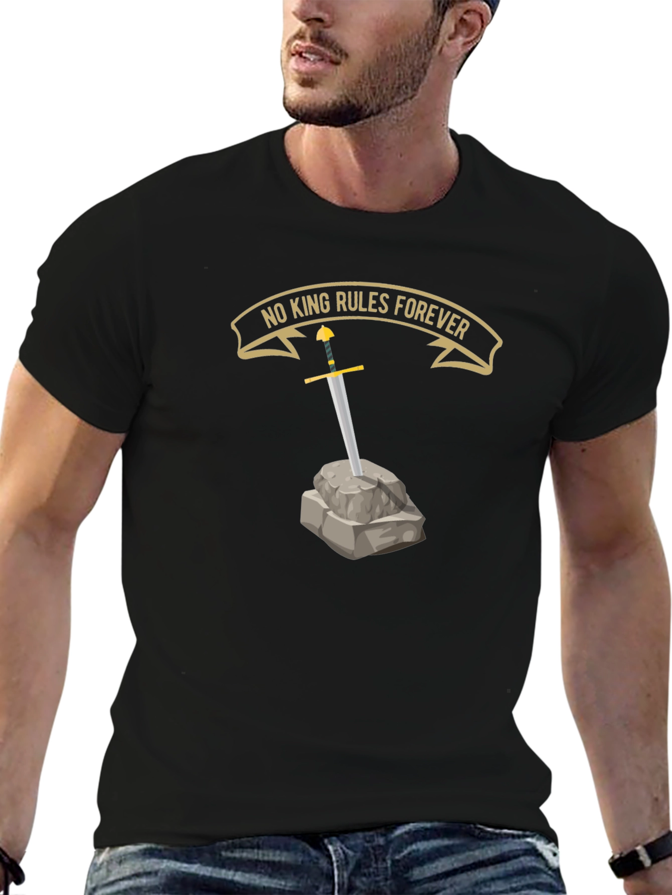 No King Rules Forever Graphic T-Shirt - Black