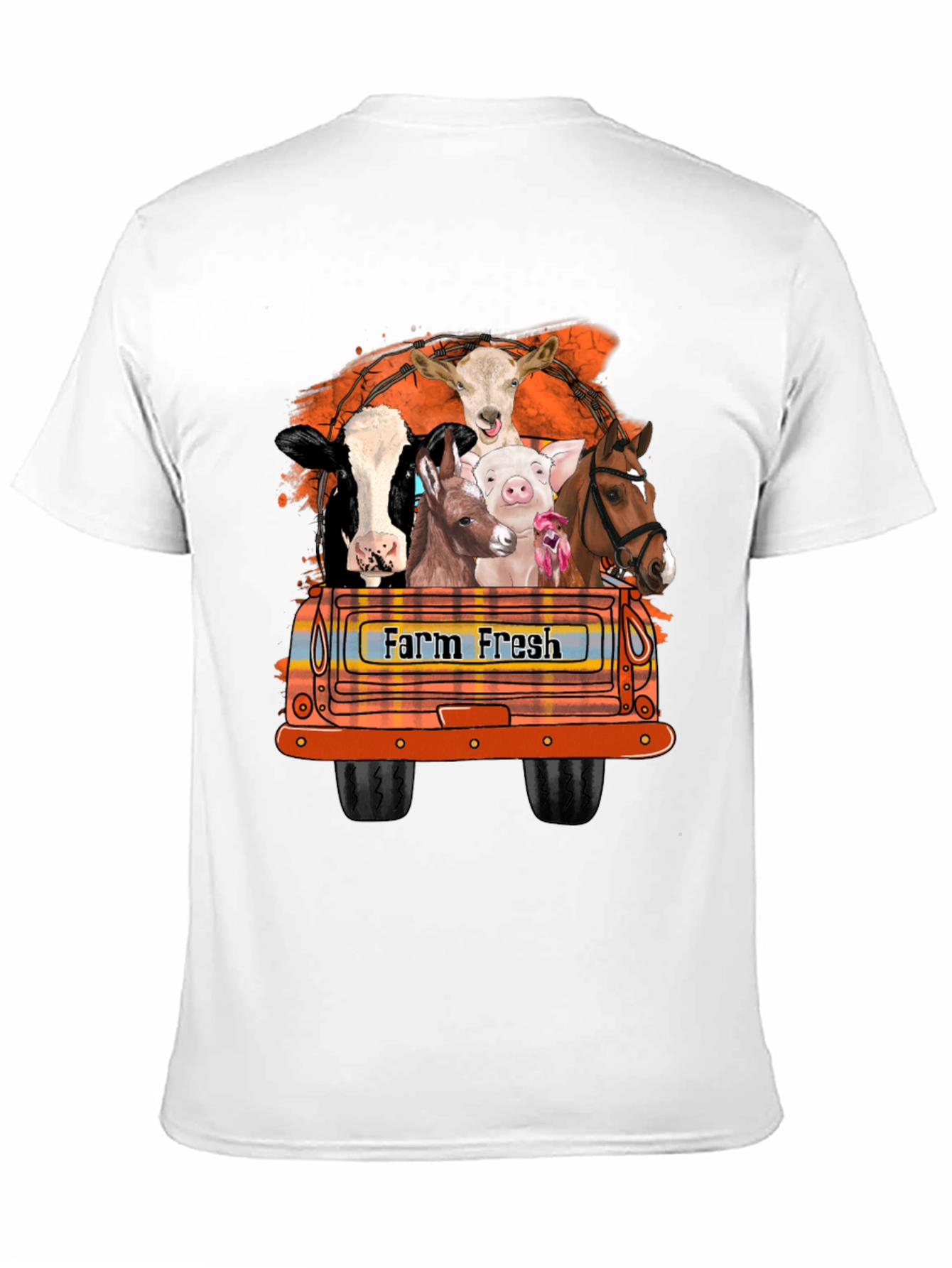 Farm Fresh Animals Truck Graphic T-Shirt